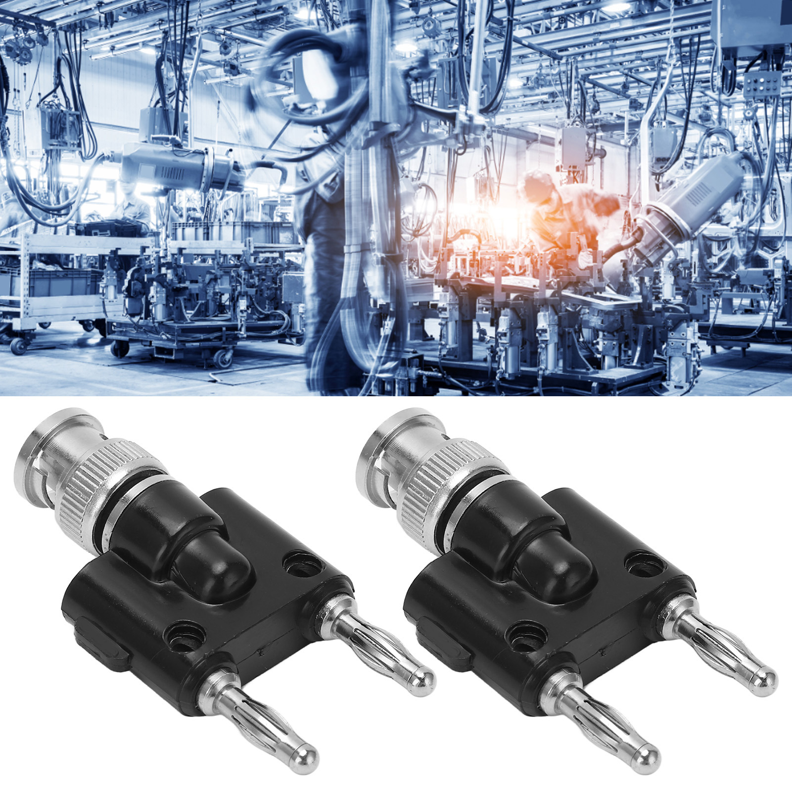 J.20021 Bnc-stecker Auf Zweireihigen Bananenstecker-adapter, 4 Mm Bananenstecker, Laternenstecker Auf Bnc, Paarweise Erhältlich.