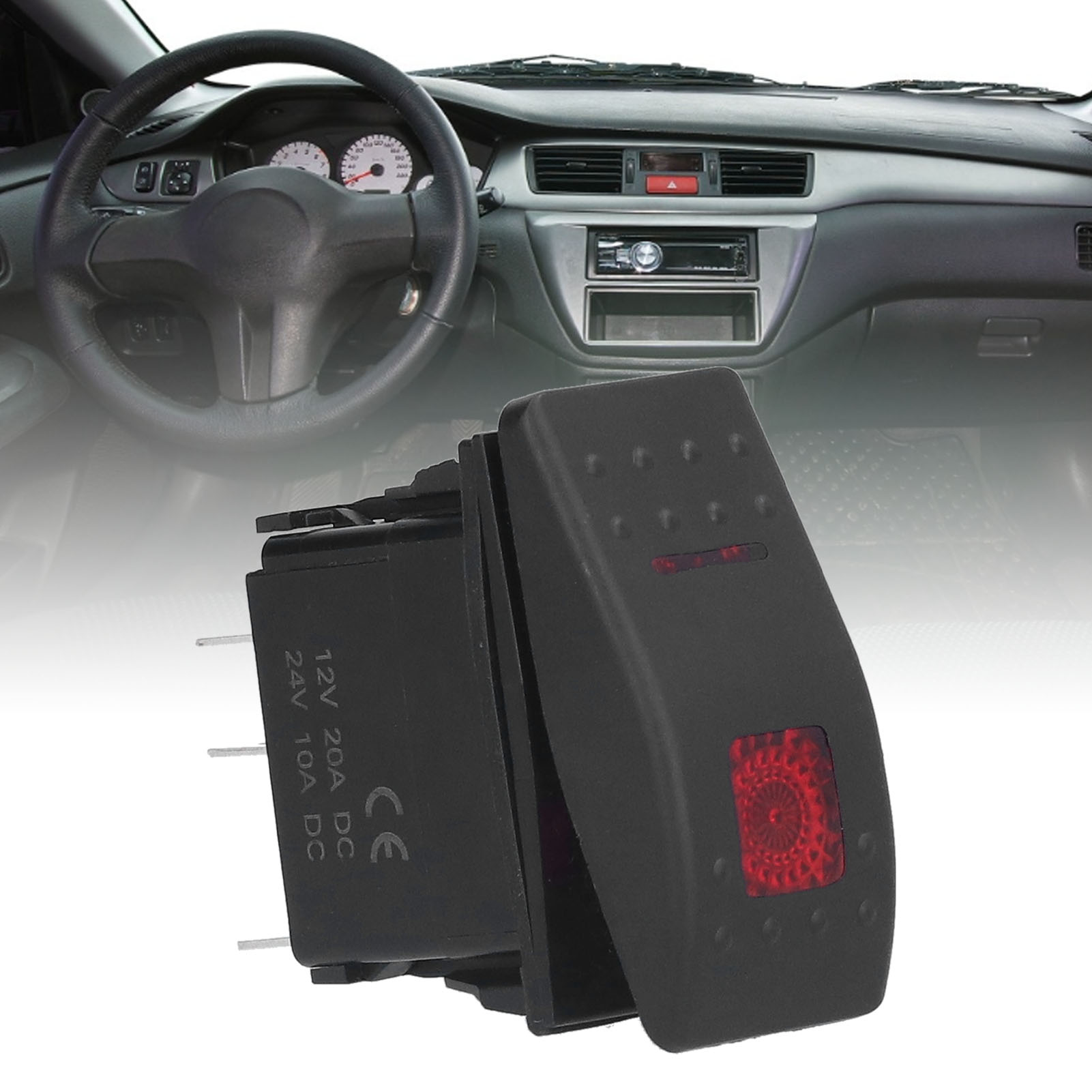Led-bootsförmiger Umbauschalter Für Autos, Scheinwerferschalter Für Yachten Und Wohnmobile, Kippschalter, Ein/aus 12-24v, Rotes Lichtmodell, Paarweise Erhältlich.