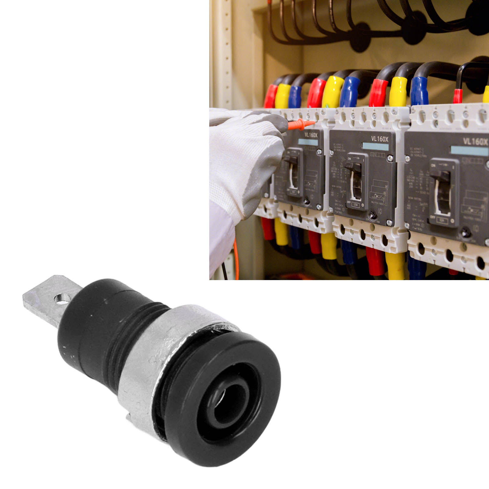 4 Mm Bananenstecker, Sicherheitstyp, Schleifenklemmenblock Aus Reinem Kupfer, 12 Mm Erdungsklemme, Schwarzer Klemmenblock.