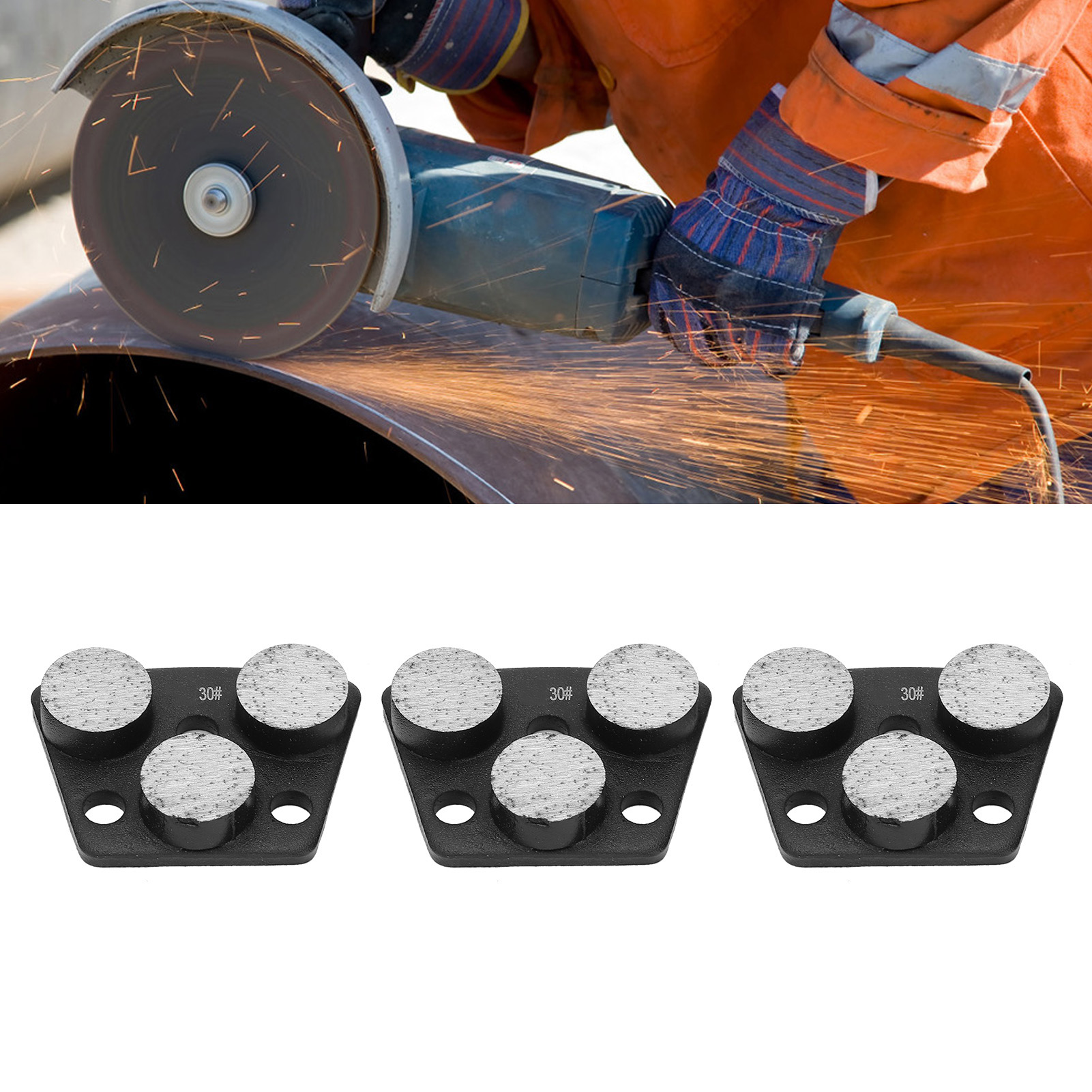 Diamantschleifblöcke, Schleifscheiben Für Beton Und Zement, Fächerförmige Zylindrische Zähne, Schwarz, Gewicht 30