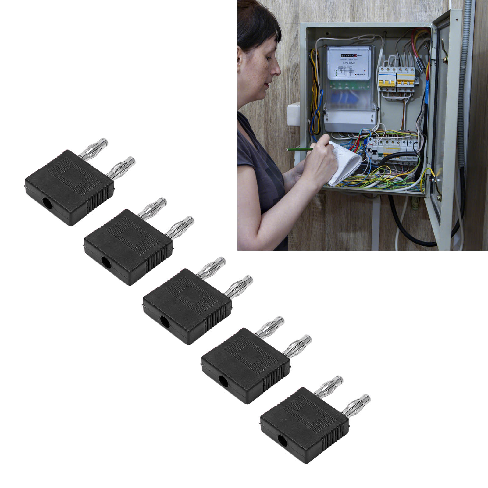 Kurzschlussstecker J.20005 Mit 14 Mm Rastermaß Und 4 Mm Stecker Am Ende, Aus Vernickeltem Messing, Abs-isoliertem Kunststoff, Verkauft In 5er-packs, Schwarz.