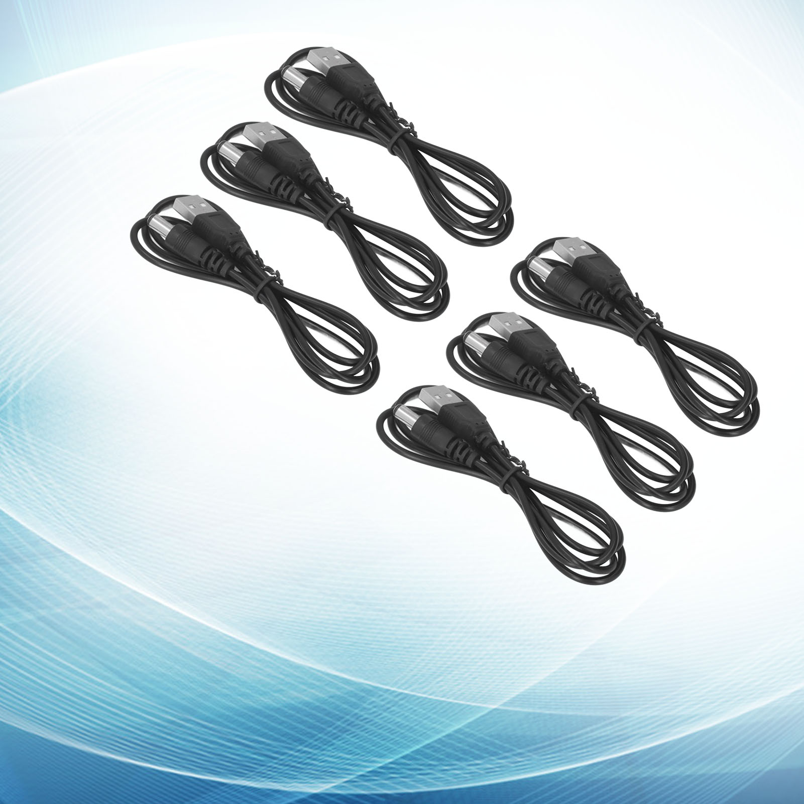 Verkauf Von 6 Stromkabeln Mit Usb 2.0 A Stecker Auf 5,5 X 2,1 Mm 5v Dc Ladestecker (schwarz)