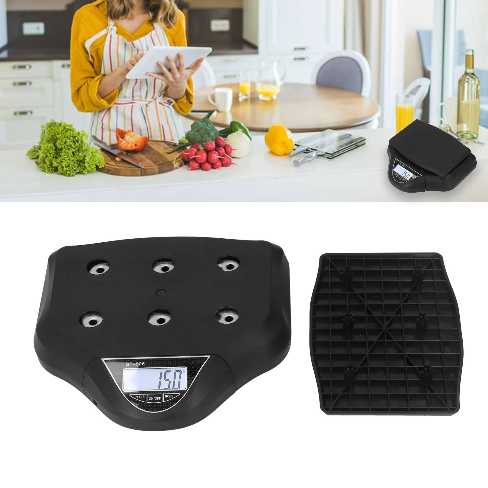 Abnehmbare Und Tragbare Küchenwaage, Hintergrundbeleuchtetes Display, Hohe Präzision, Multifunktionale Waage Für Zuhause.