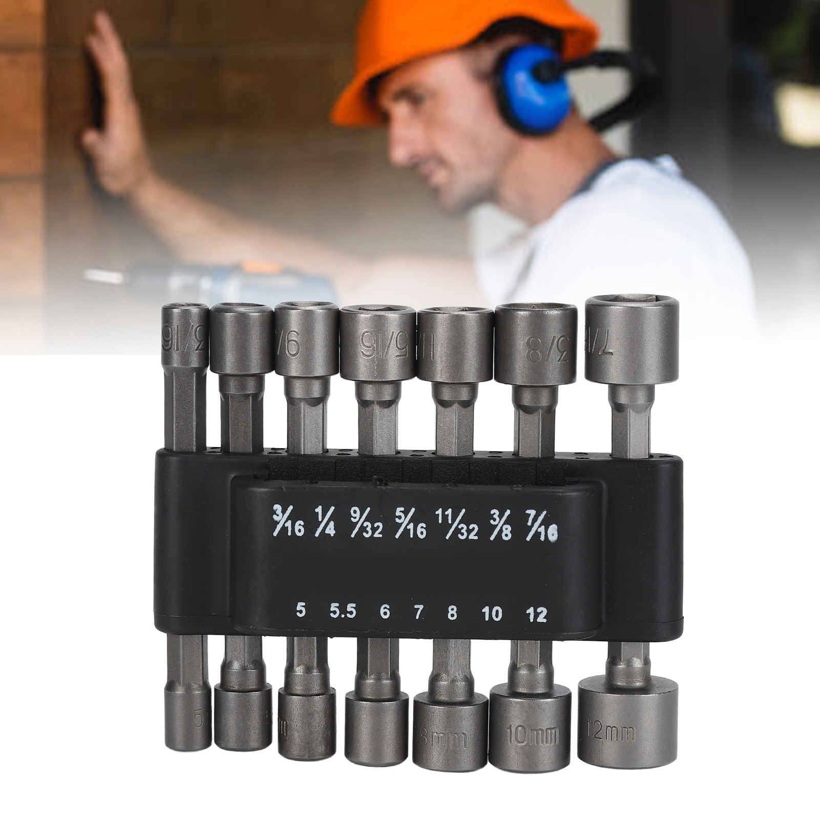 14-teiliges Set Inklusive Elektroschraubendreher, Bohrer, Gummiband, Sechskantnuss, Steckschlüssel Und Werkzeugkoffer Mit Aufbewahrungssockel.