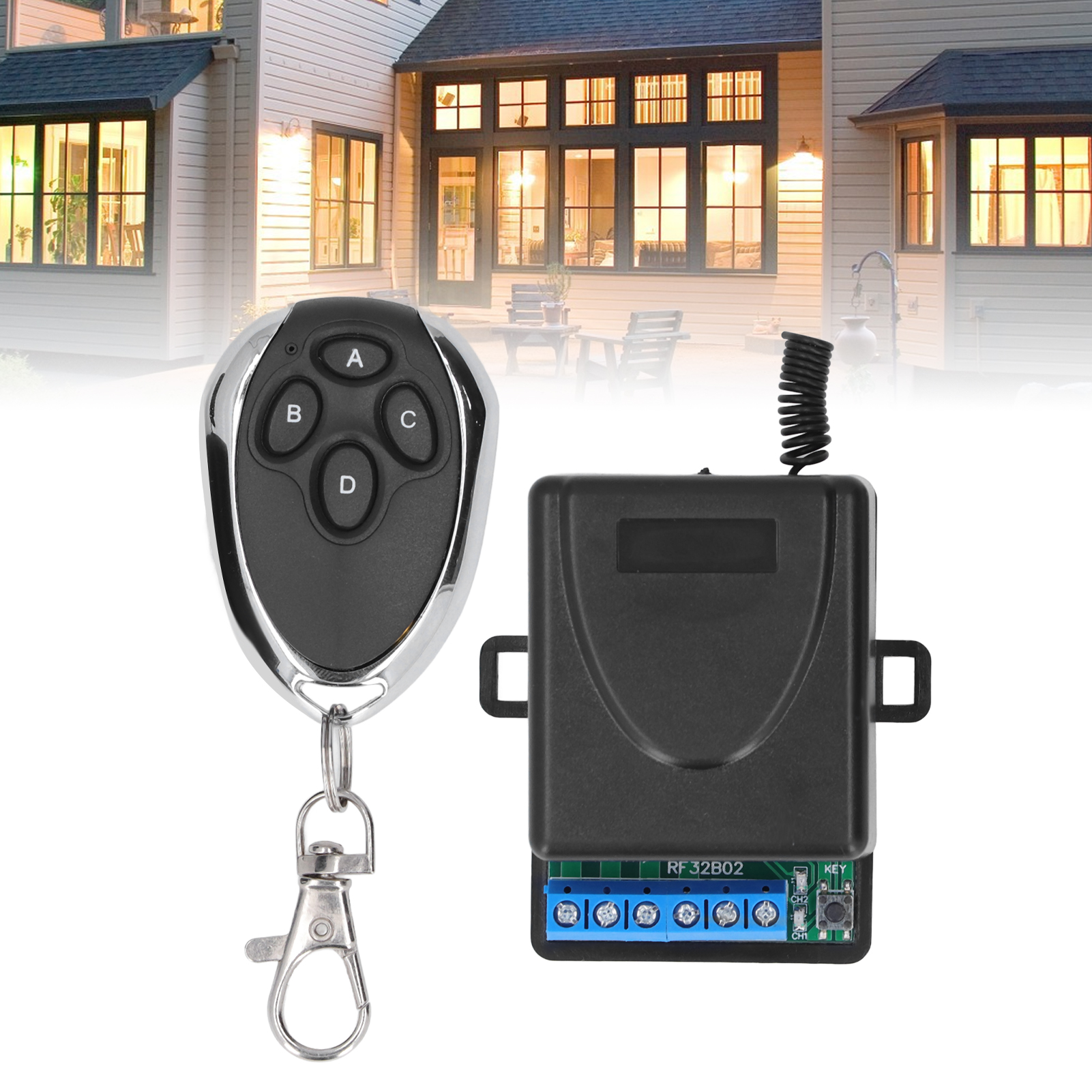 2-kanal-433m-laufschriftcode-relaismodul + Laufschriftcode-fernbedienungssender-set