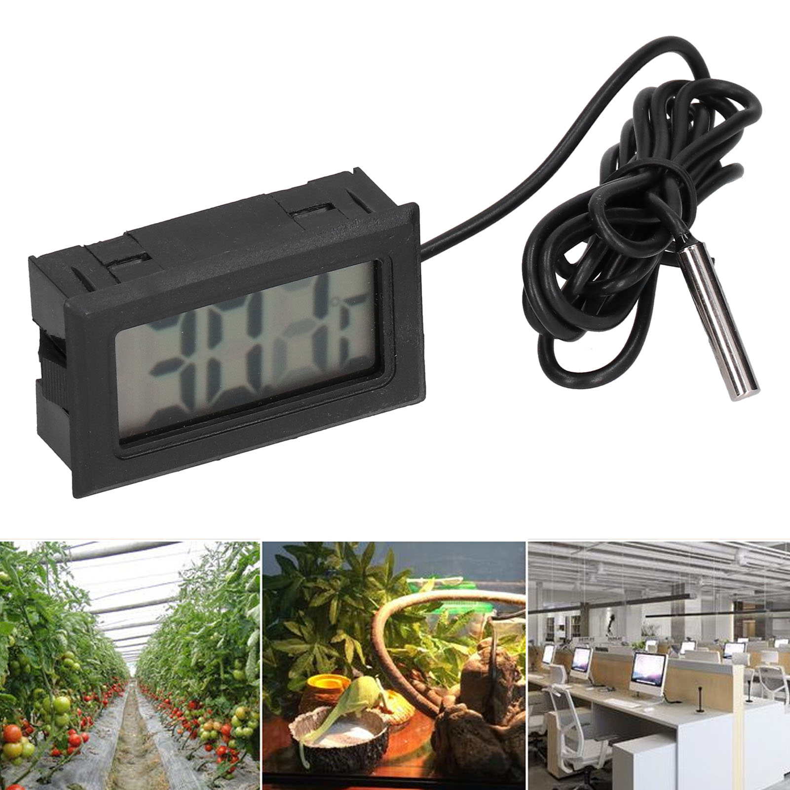 Ts-806 Miniatur-digitalthermometer Mit Großem Lcd-display Für Den Hausgebrauch, Elektronisches Thermometer Für Kühlschränke Und Gefrierschränke, Mit Externer Sonde
