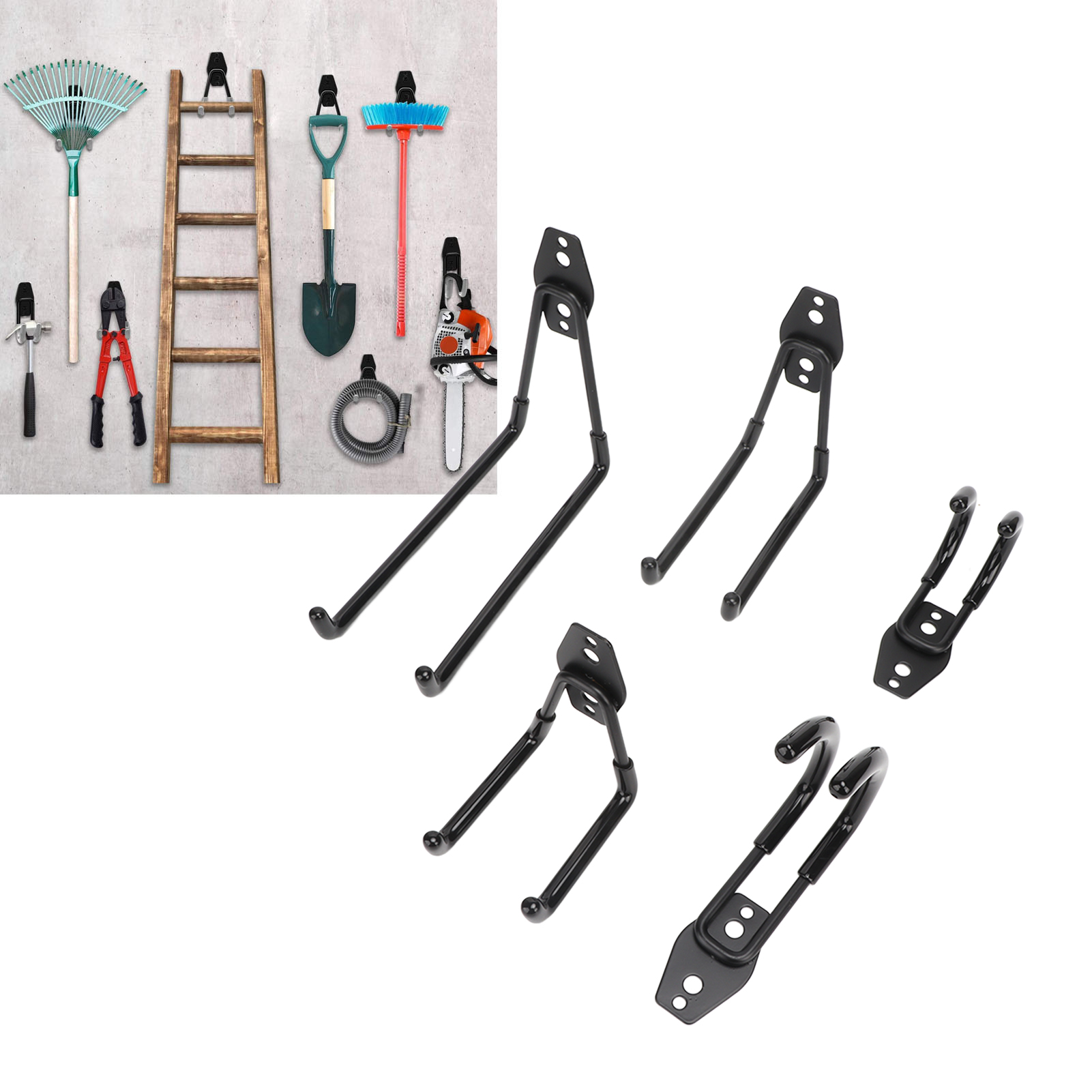 Wandhalterung Für Garage/skateboard Mit 14 Robusten Haken Und 3 Schweißpunkten Zur Aufbewahrung Von Übergewichtigen Fahrrädern, Leitern, Stühlen, Schaufeln, Helmen Usw.