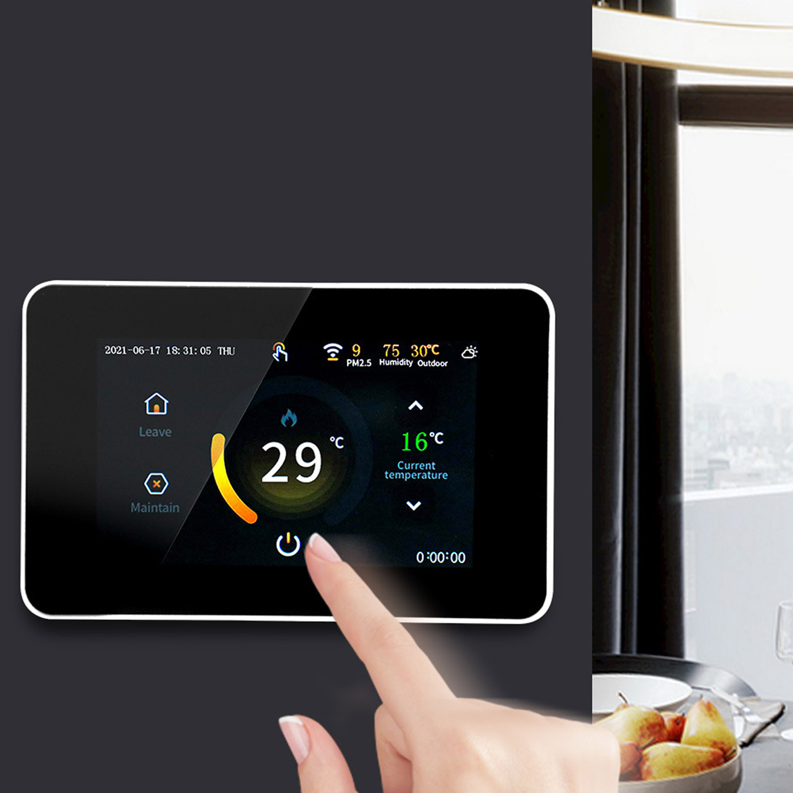 Me80 Wlan-smart-thermostat Mit Farb-lcd-display Und Graffiti-design, Kompatibel Mit Wasser- Und Elektrischer Fußbodenheizung, 85–275 V Wechselstrom, 16 A