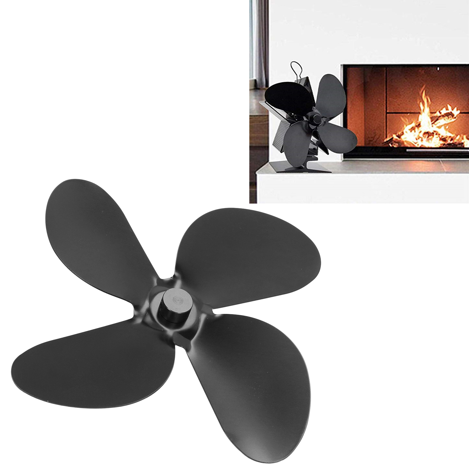 Kaminventilatorflügel, 4-flügelige Ventilatorflügel Aus Aluminiumlegierung, Zubehör, Schwarze Ventilatorflügel Aus Aluminiumlegierung