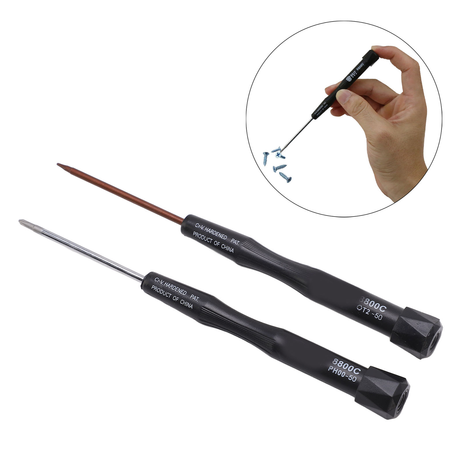 Set Mit 2 Hochwertigen Schraubendrehern Für Reparatur- Und Demontagearbeiten, Werkzeug 8800c-f