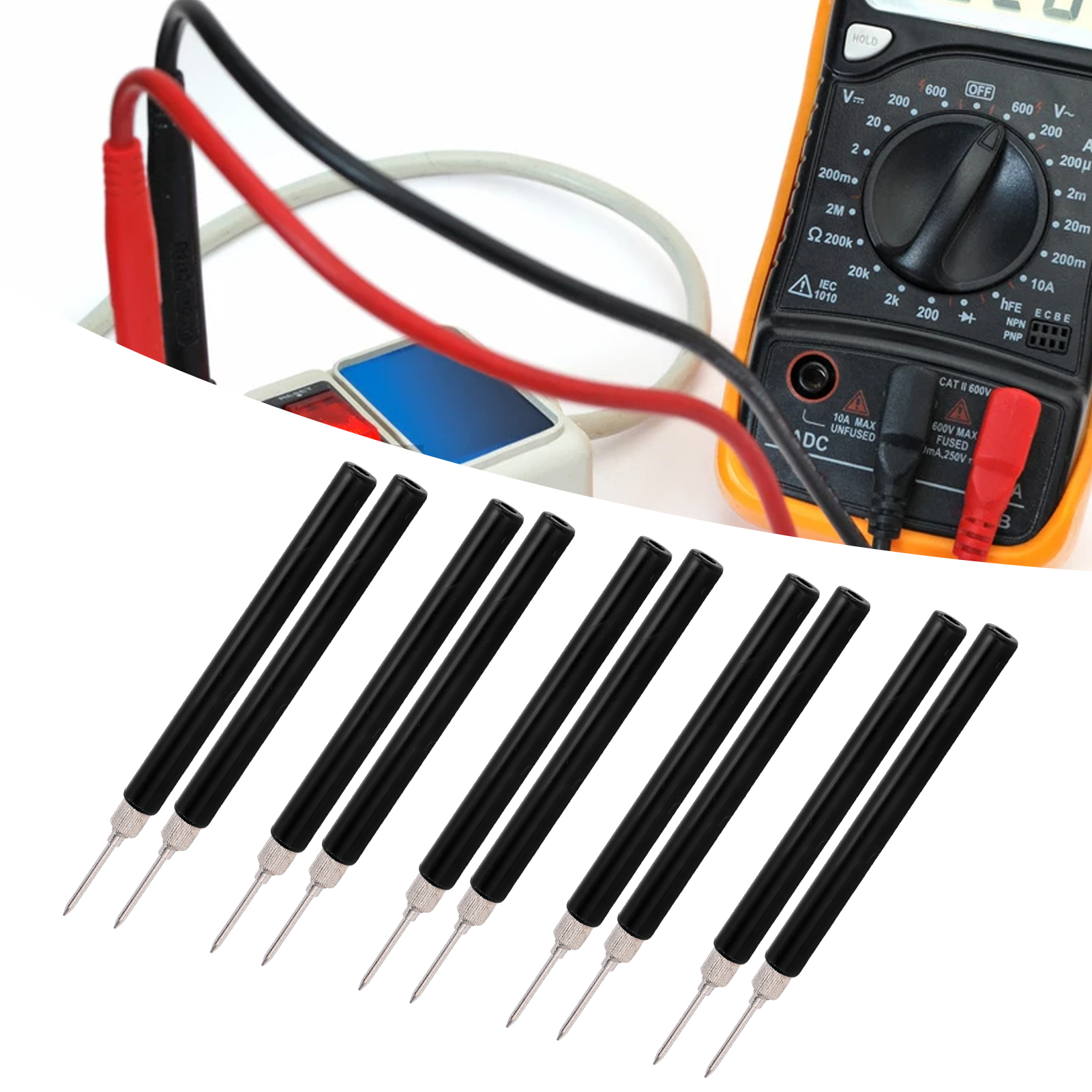 Lötloser Nadelprüfstift J.30015 Für Multimeter, Schwarz