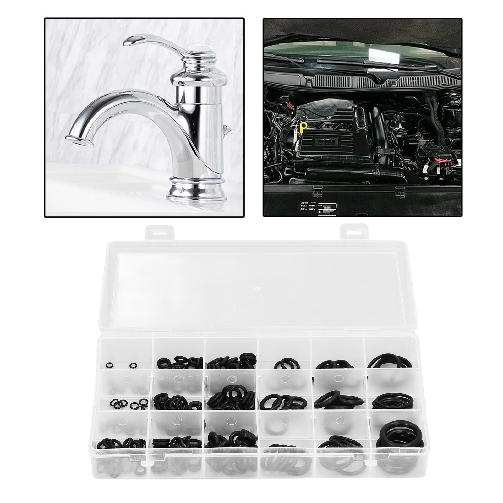 Set Mit 225 O-ringen, Größe 18, Aus Nitrilkautschuk, Geeignet Für Professionelle Armaturen In Rohrleitungen, Armaturen, Automobilindustrie, Maschinenbau, Reparatur, Luft- Oder Gastechnik.