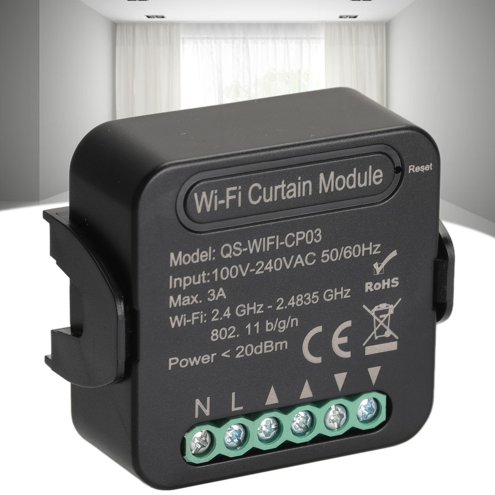 Wlan-vorhangschalter 100–240 V Ac, Verdeckter Vorhangschalter, Steuerbar Über Die Graffiti-app Und Alexa