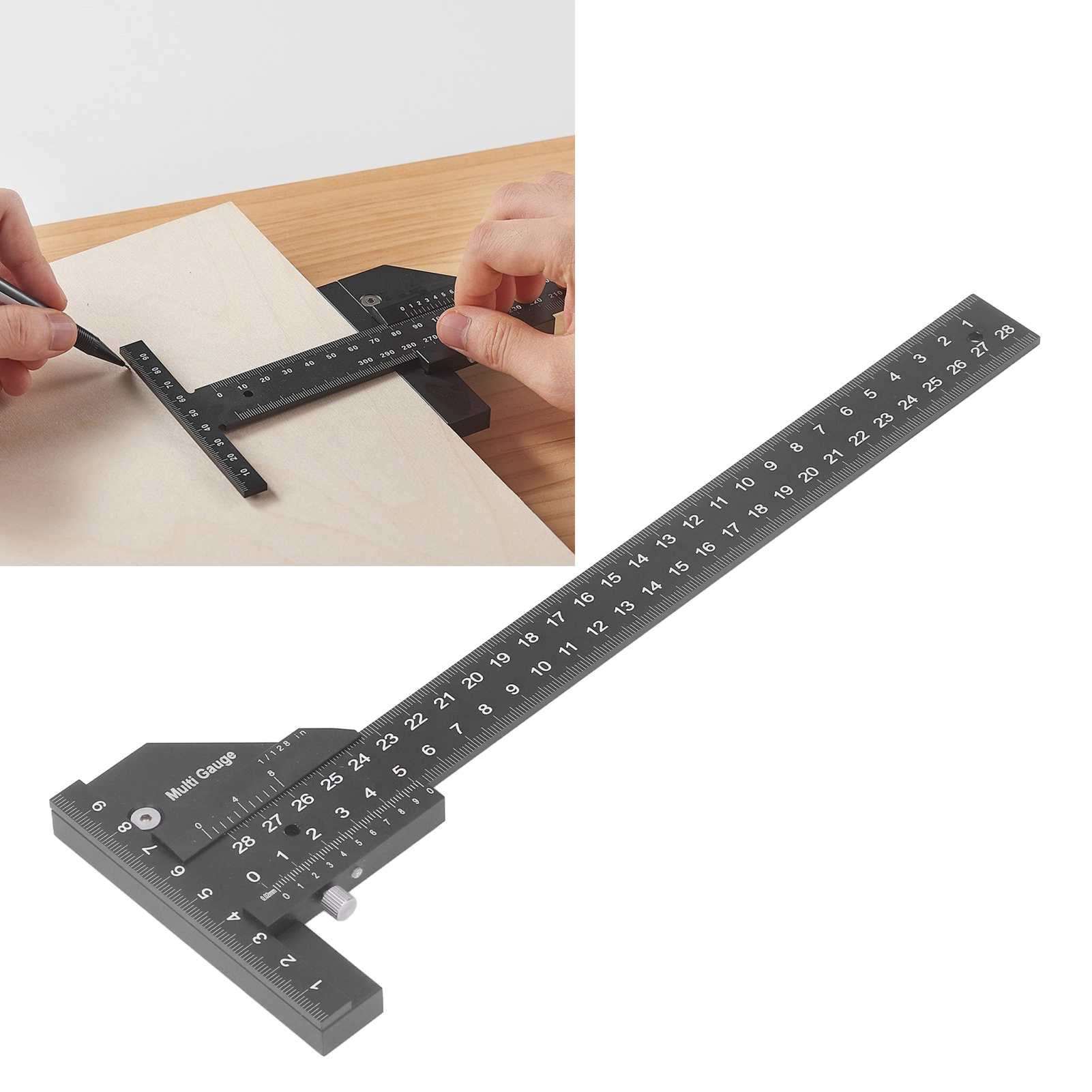 Multifunktionales T-nut-lineal Aus Aluminiumlegierung Für Die Holzbearbeitung