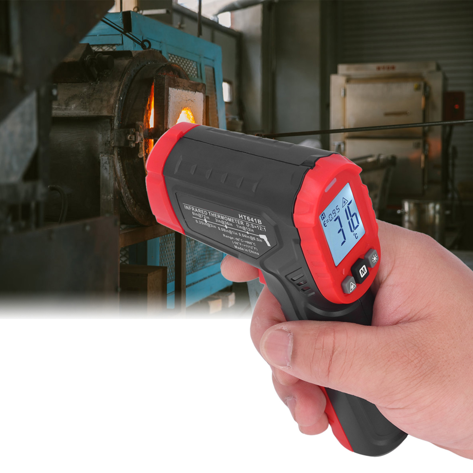Ht641b Hochpräzisions-infrarotthermometer Zur Berührungslosen Temperatur- Und Feuchtigkeitsmessung