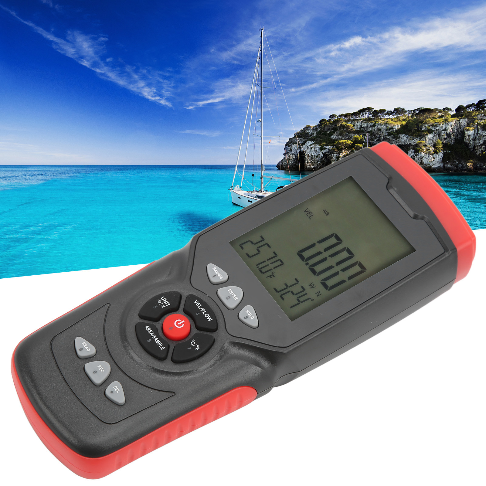 8907 Digitales Anemometer, Durchflussmesser, Windtemperatur-, Windrichtungs- Und Windgeschwindigkeitsmessung, Hochpräzisions-anemometer