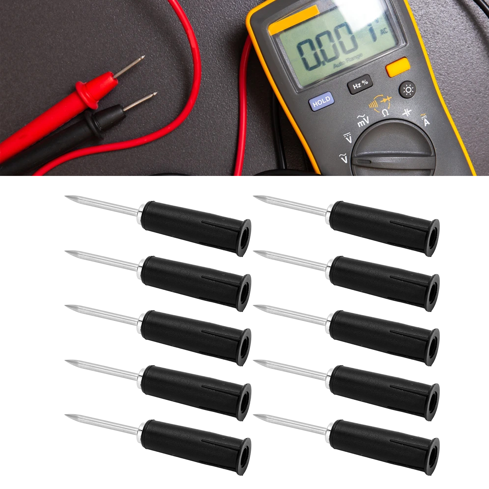 J.20014 Diy Bananenstecker 2mm Auf 4mm Stiftadapter, Multimeter-prüfspitzenstiftadapter, Verkauft In 10er-packs, Schwarz.