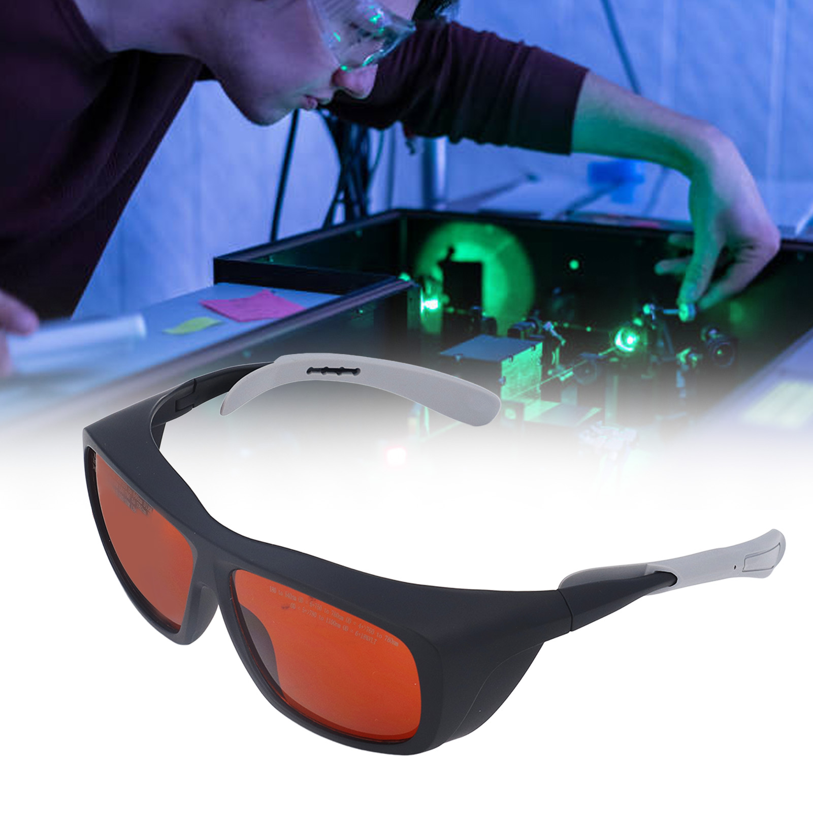 Schutzbrille 180–540 Nm 750–1100 Nm, Glasfasertechnikerbrille, Schwarz