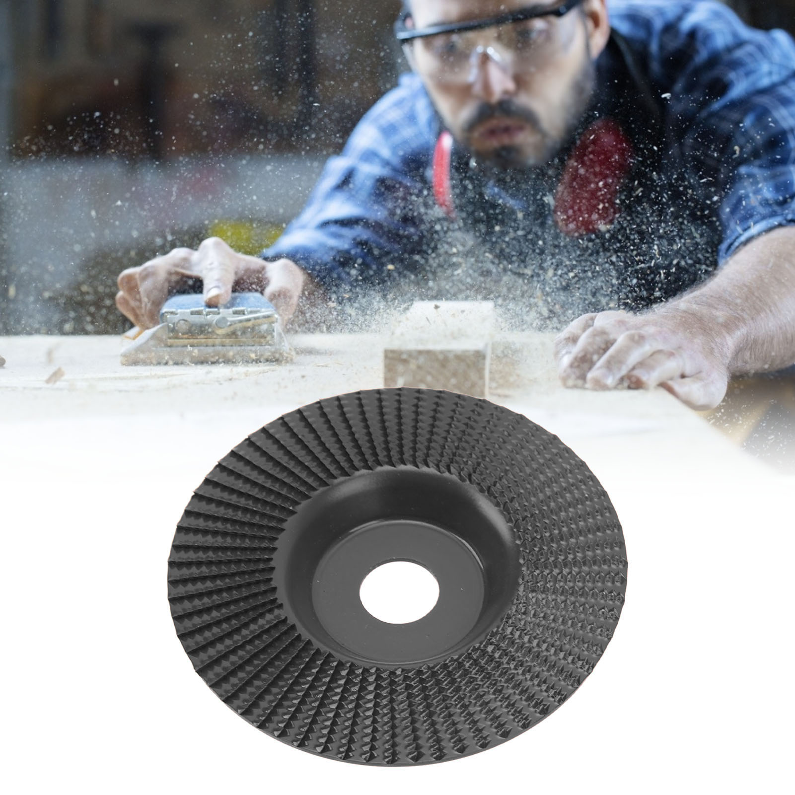 125-mm-flachpolierscheibe, Schleifscheibe Für Holzbearbeitung, Schwarz