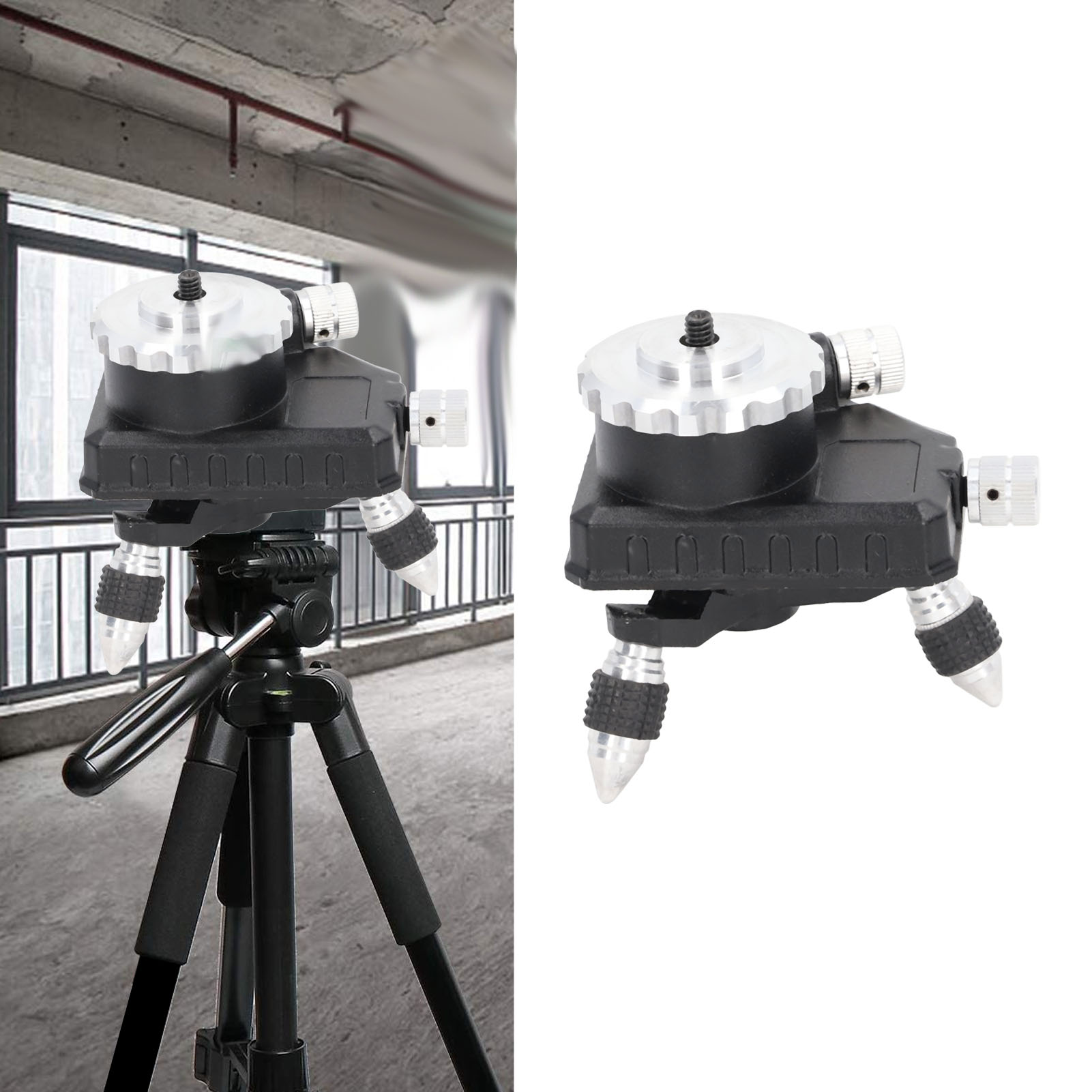 360° Feinjustierbare Drehbasis Für Wasserwaage, Wasserwaagenhalterung, Laser-nivellieradapter, 360° Drehbare Metallbasis Für Laser-nivellier-stativanschluss.