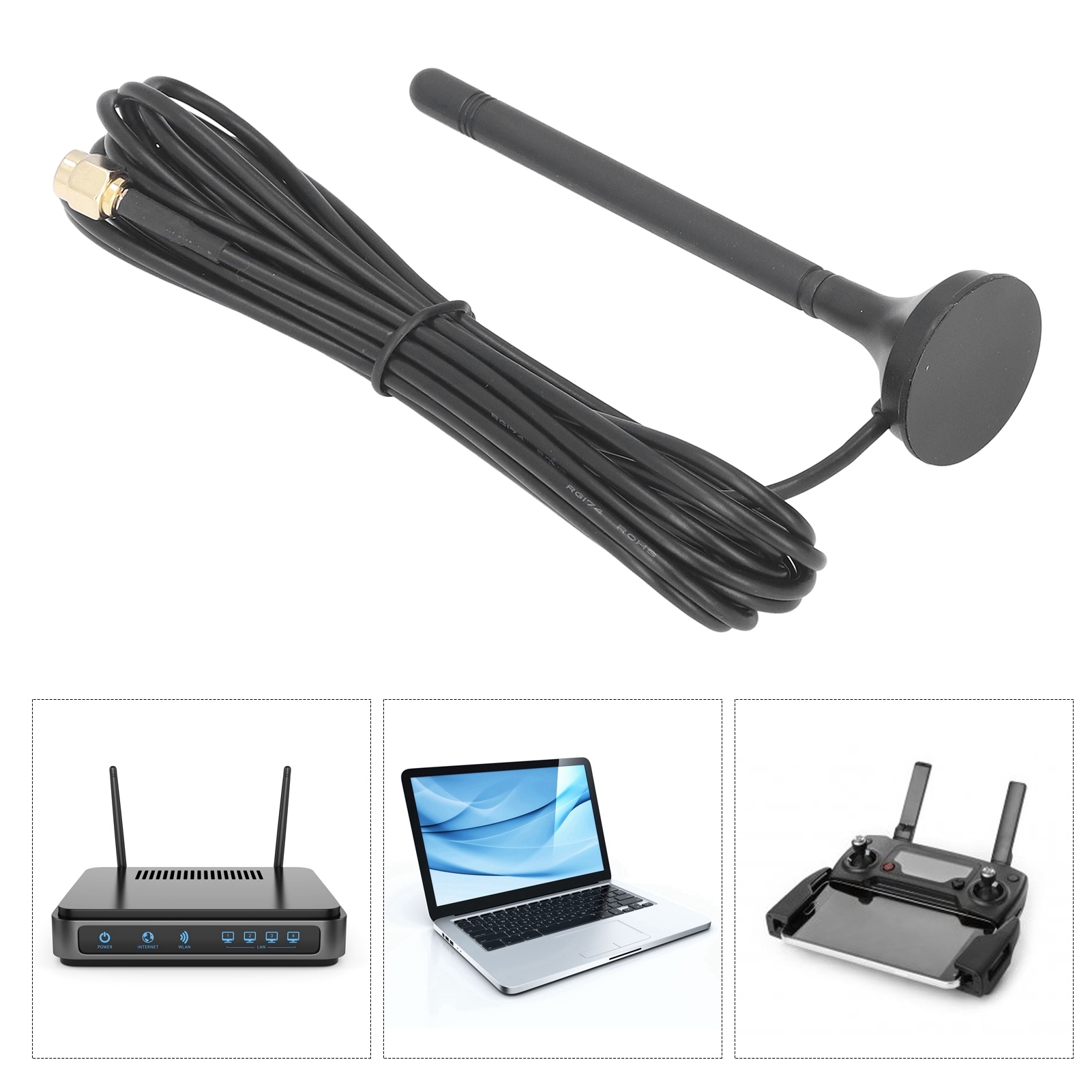 Miniatur-saugantenne (2,4 Ghz), Hohe Verstärkung, Wasserdicht, Für Den Außenbereich, Sma-stecker, 3 Dbi. Geeignet Für Router, Wlan-module, Nb-iot-module, Werbekioske, Verkaufsautomaten, Gprs-empfänger