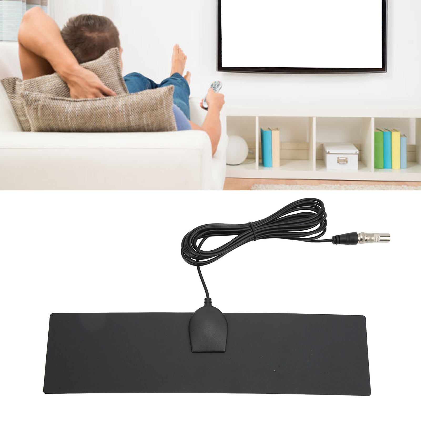 Kj-033 29575 Mm Dünnschicht-tv-antenne - Digitale Indoor-tv-antenne Für Hochauflösendes Fernsehen Mit Dvb-t2 Dvb-t-verstärker, Reichweite Von 1577 Km (980 Meilen).