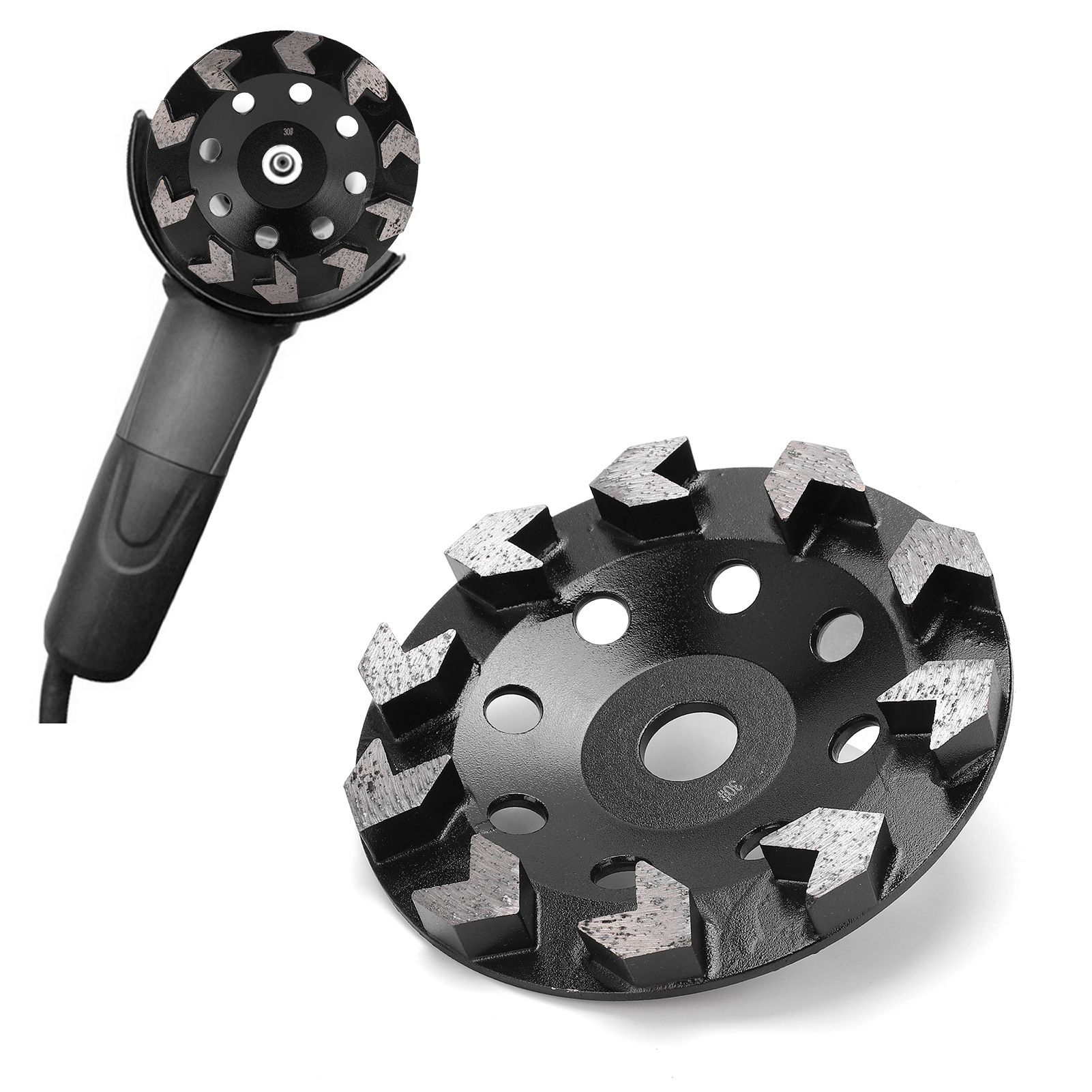 Diamantschleifblöcke, Schleifscheiben Für Beton Und Zement, Schleifköpfe Für Metalle, Schwarze Schwertförmige Zähne, 150 Mm, 30