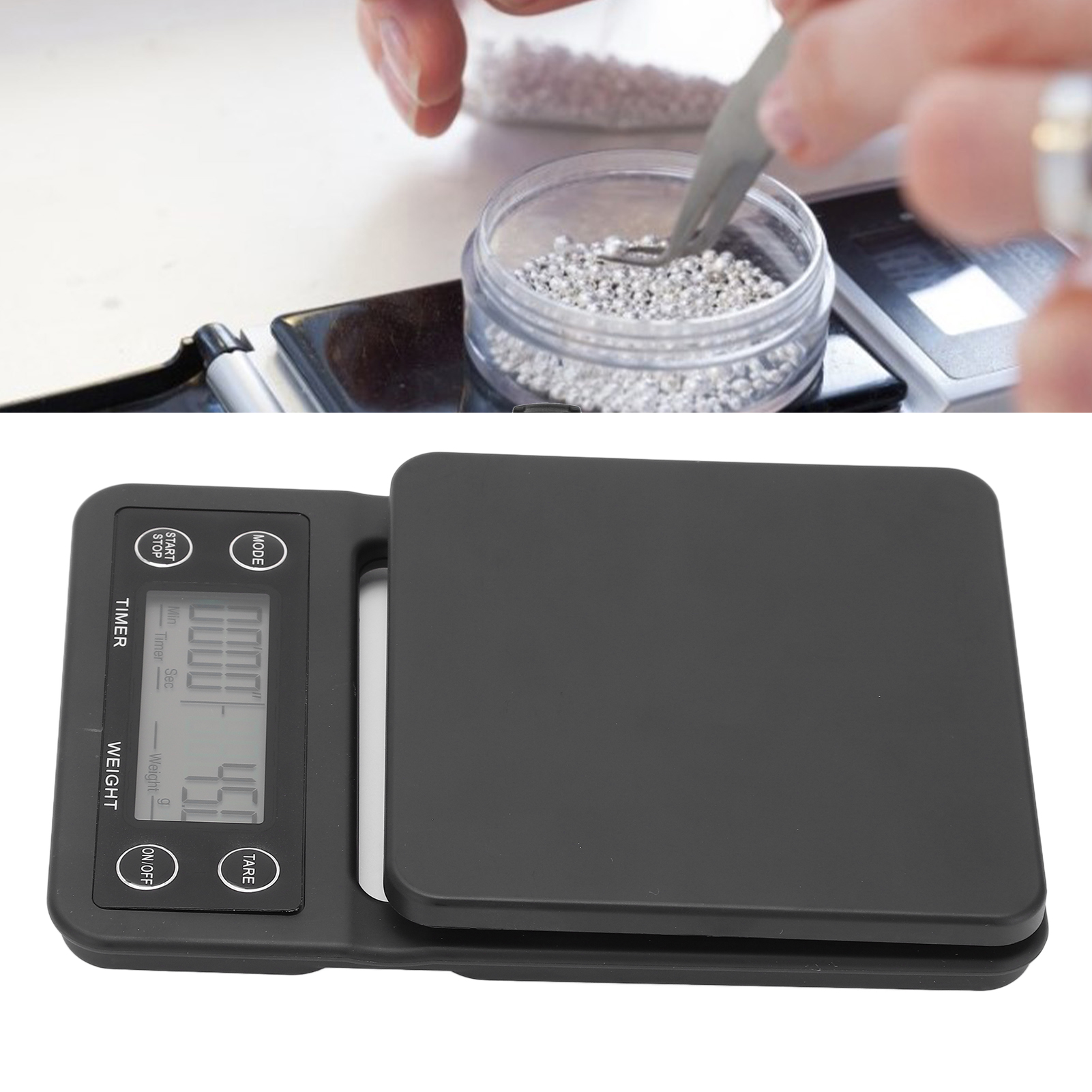 K07 Led-elektronikwaage Mit Timer, Küchenwaage, 3 Kg/0,1 G