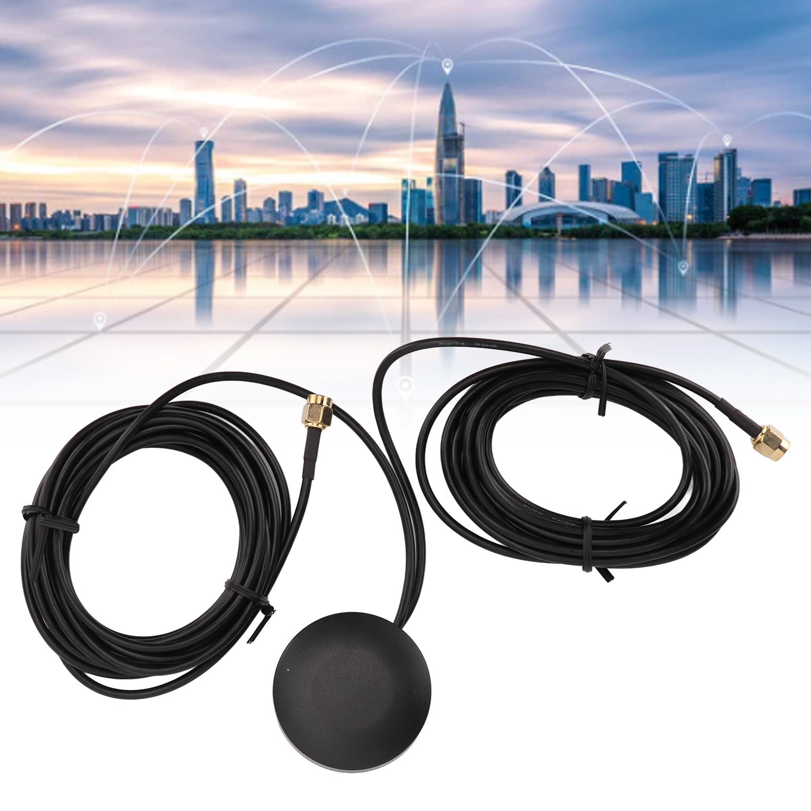 Rundes 2-in-1 Gps-jg-005 Gehäuse – Kombinierte 4g Lte Antenne + Gps, Wasserdicht, Für Den Outdoor-einsatz – Diebstahlsicherung
