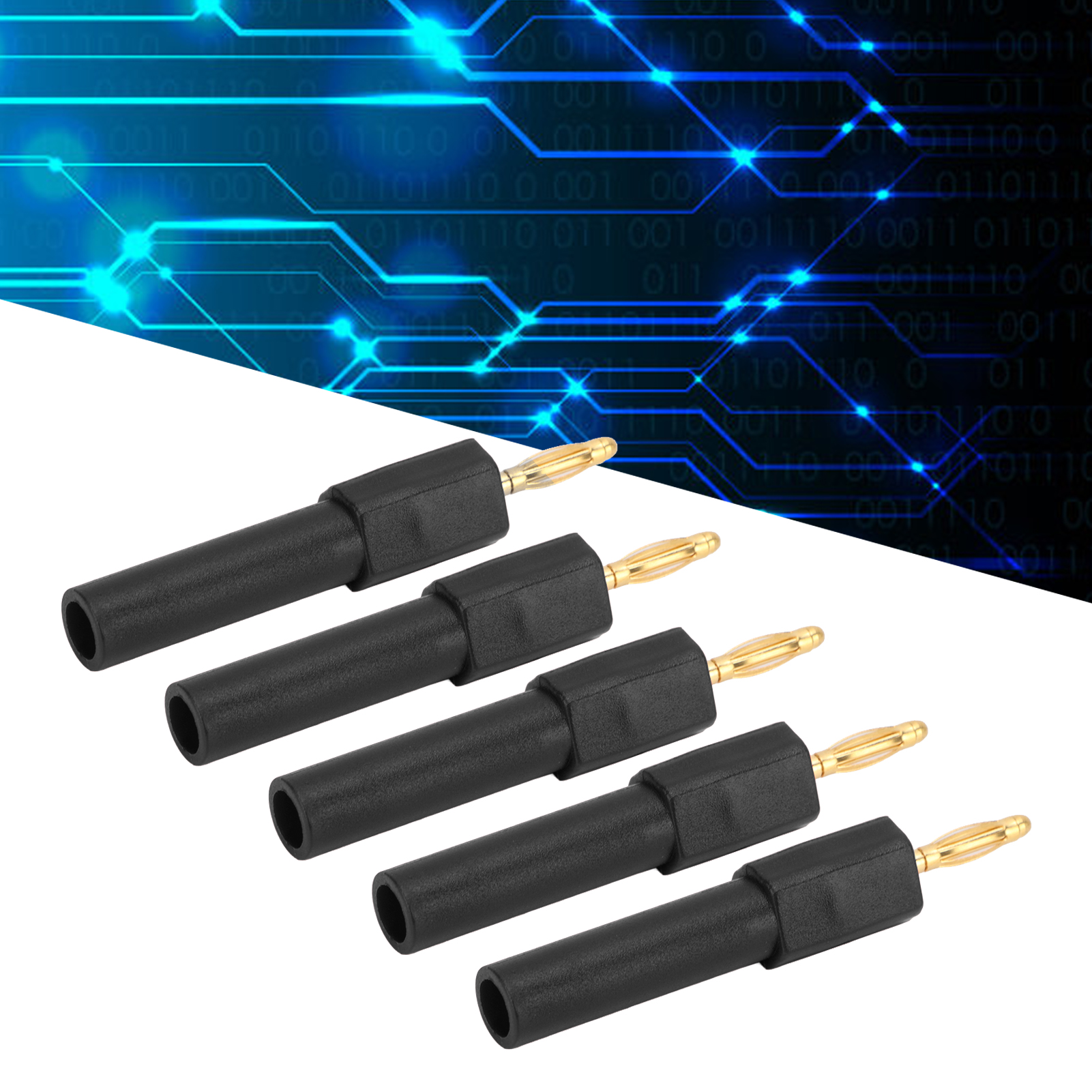 J.20011 Adapter 2 Mm Stecker Auf 4 Mm Buchse, Bananenstecker, Verkauft In 5er-packs, Schwarz.