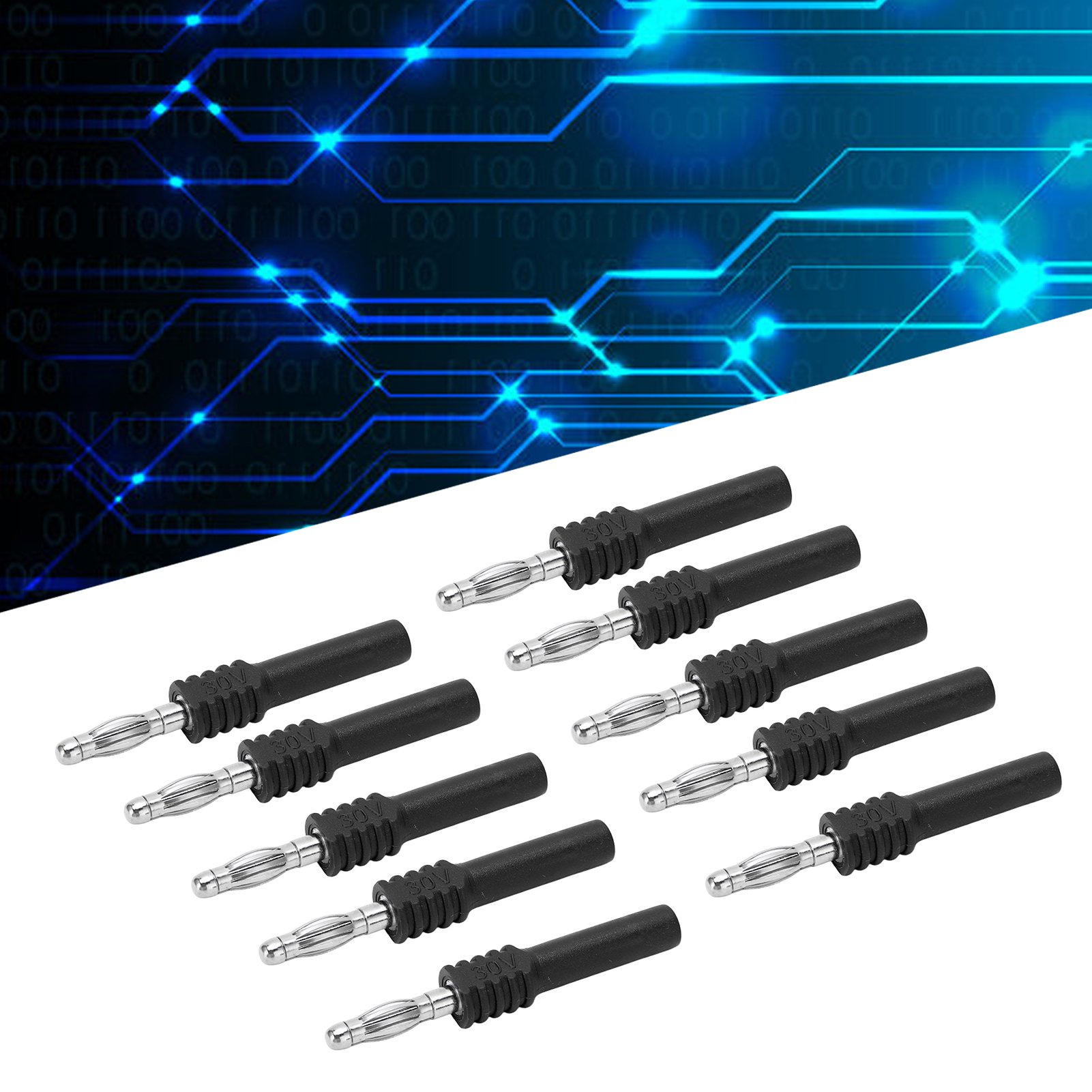 4 Mm Bananenstecker-adapter J.20025, 4 Mm Männlicher Bananenstecker Auf 2 Mm Weiblicher Bananenstecker, Geeignet Für Multimeter-messspitzen, Verkauft In 10er-packungen, Schwarz.