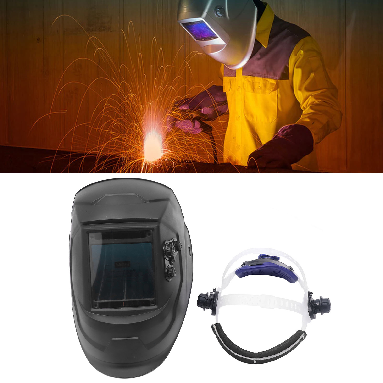 Automatischer Schweißhelm Mit Variabler Spannung, Solarbetrieben, Mit 4-bogen-sensor (100 X 93 Mm)
