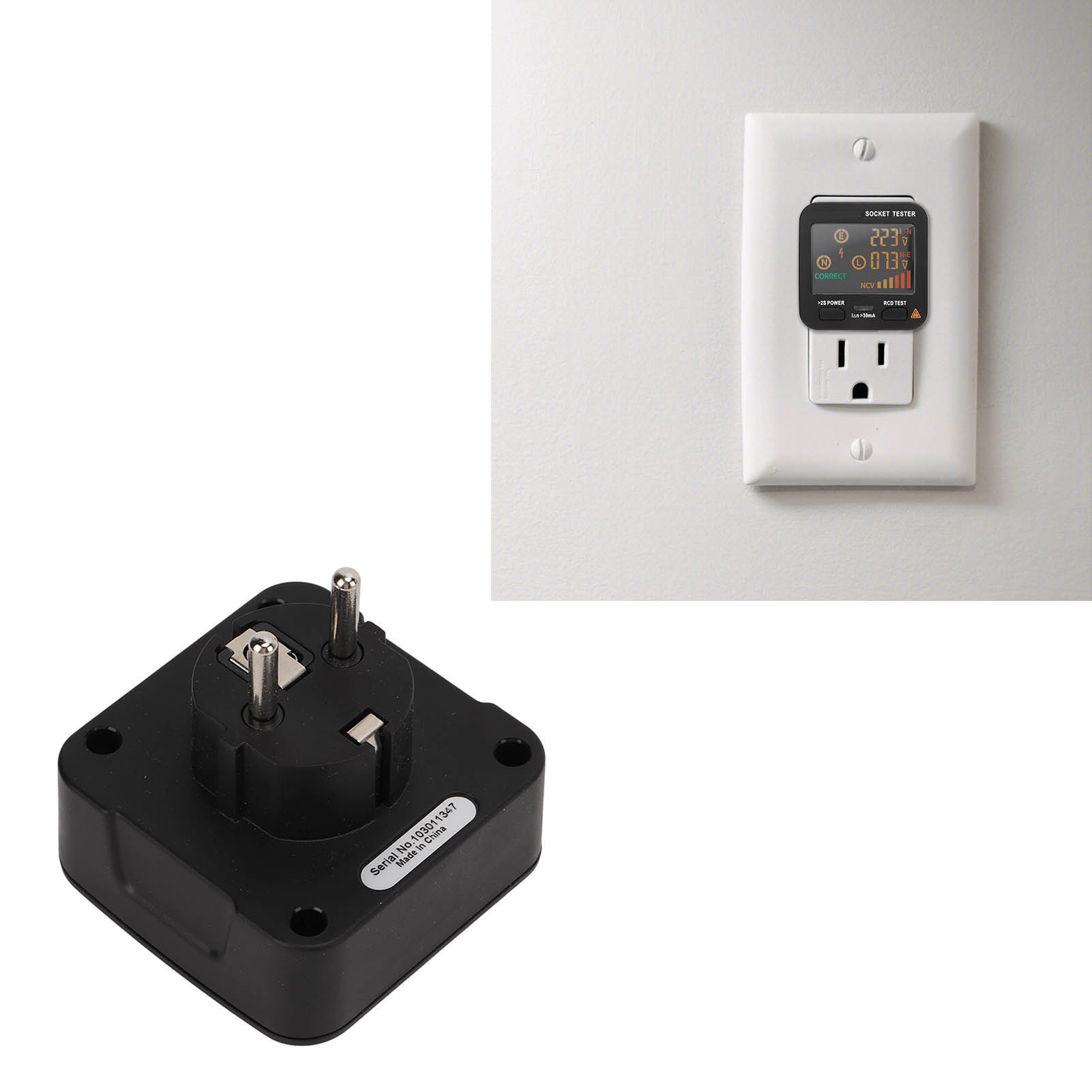 Steckdosenprüfgerät, Leckstromprüfgerät, Stromausfallprüfgerät, Prüfgerät Für Stromführende Und Neutrale Leiter Zt-e2, Europäischer Standard 0,1 V 250 V.