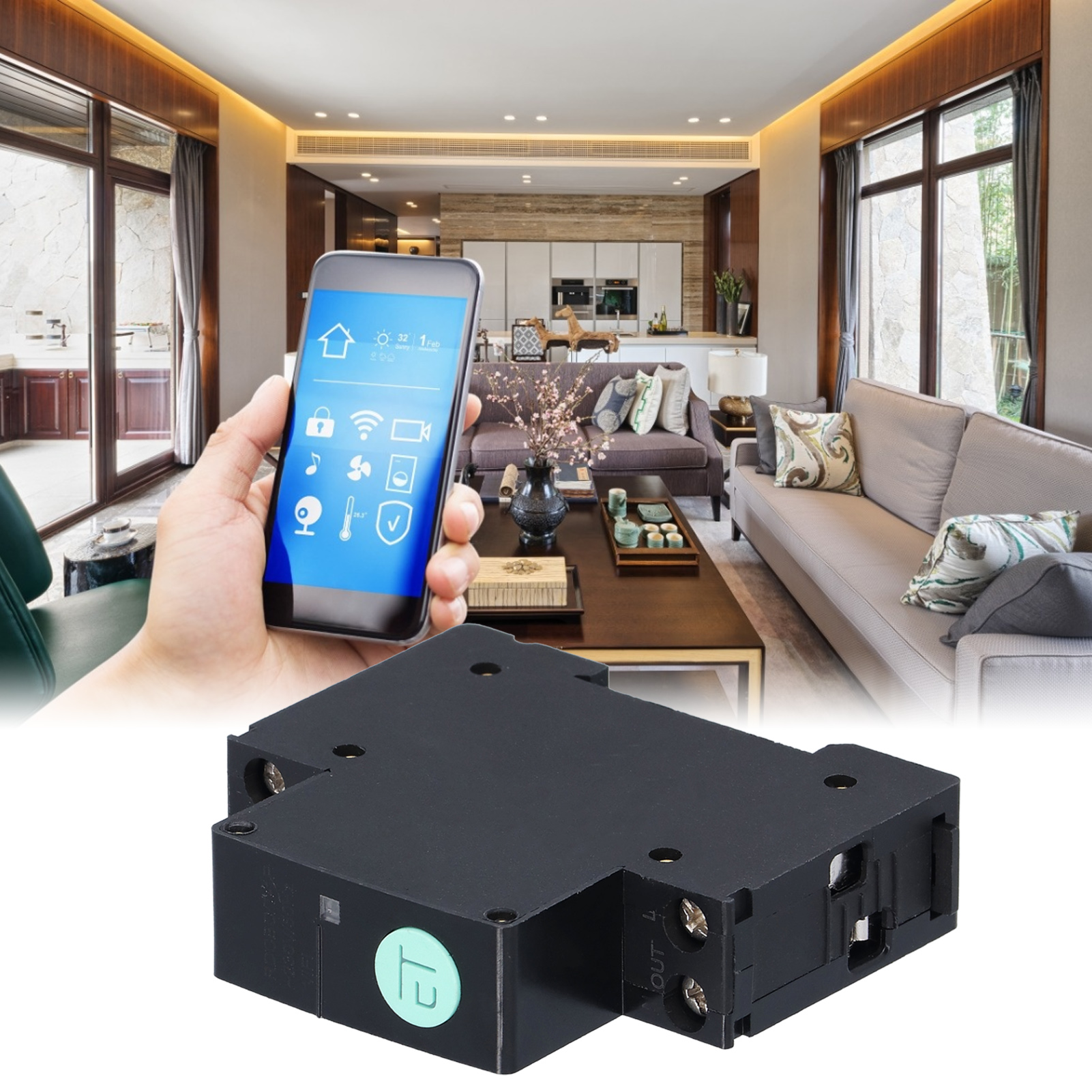 Tuya Smart Switch, Wlan-ferngesteuerter Leitungsschutzschalter, Mobile App, Drahtlose Steuerung, Zeitschaltuhr Für Iot Smart Home, Einphasig 100–230 V, 40 A