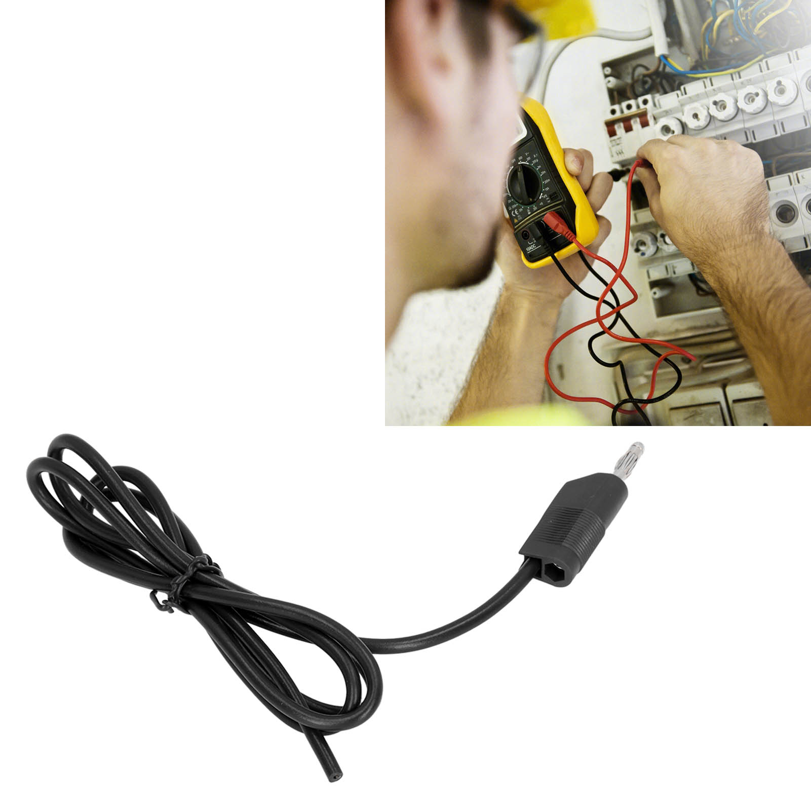 J.70014 4 Mm Crimp-testkabel Mit Bananenstecker, Schwarz.