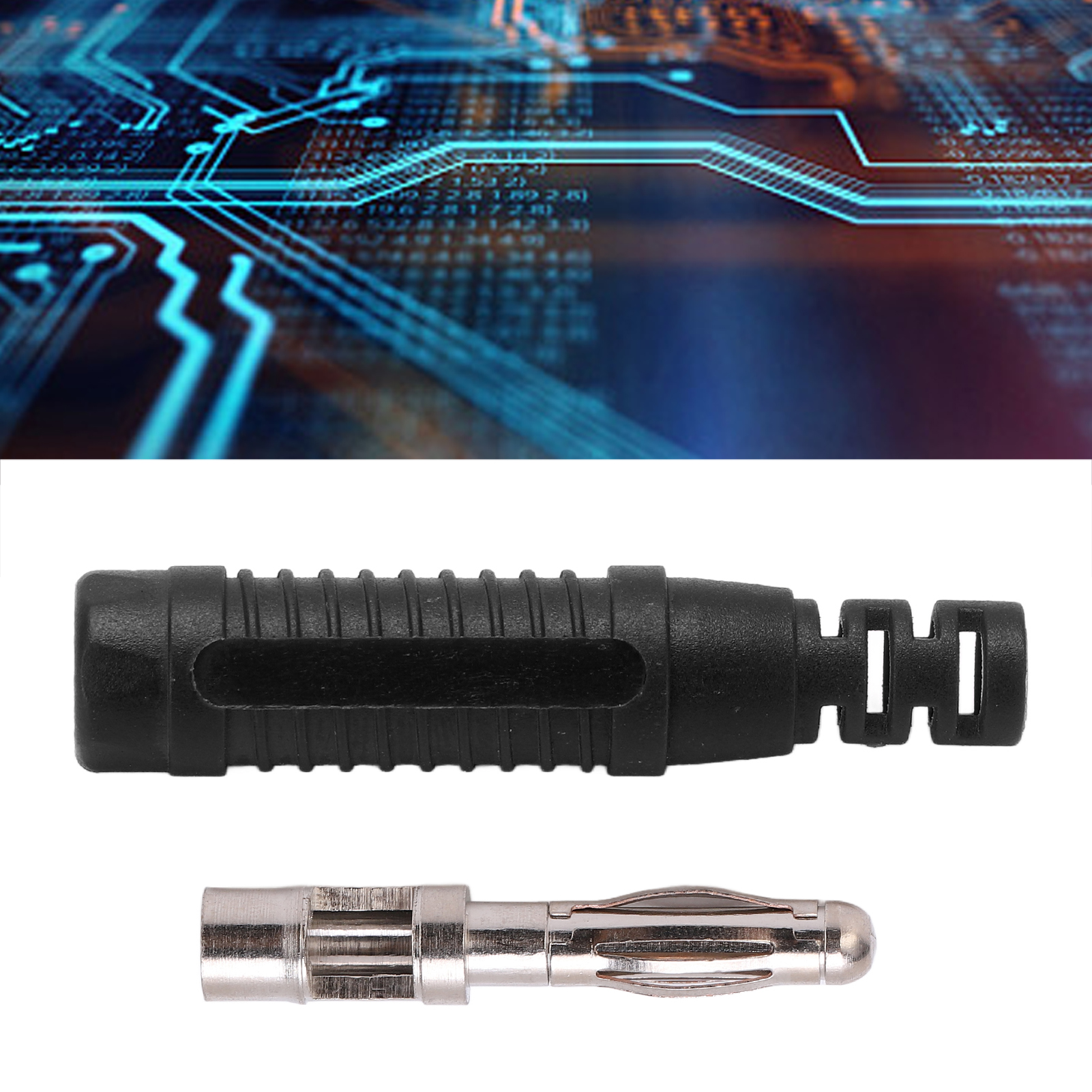 Schwarzer Metall-zubehörstecker (männlich), 4-mm-bananenstecker Für Laternen, Spritzgegossen, Schwarze Metallklemme