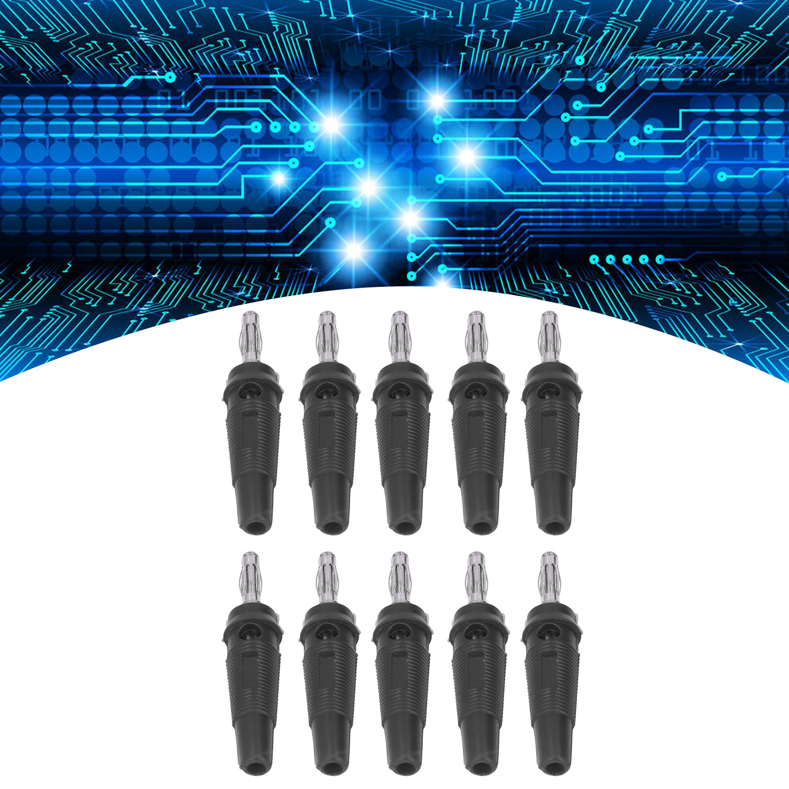 4-mm-bananenstecker (laternenform), Kupferlegierungsdraht, Weichgummi, Lötfrei, Schwarz