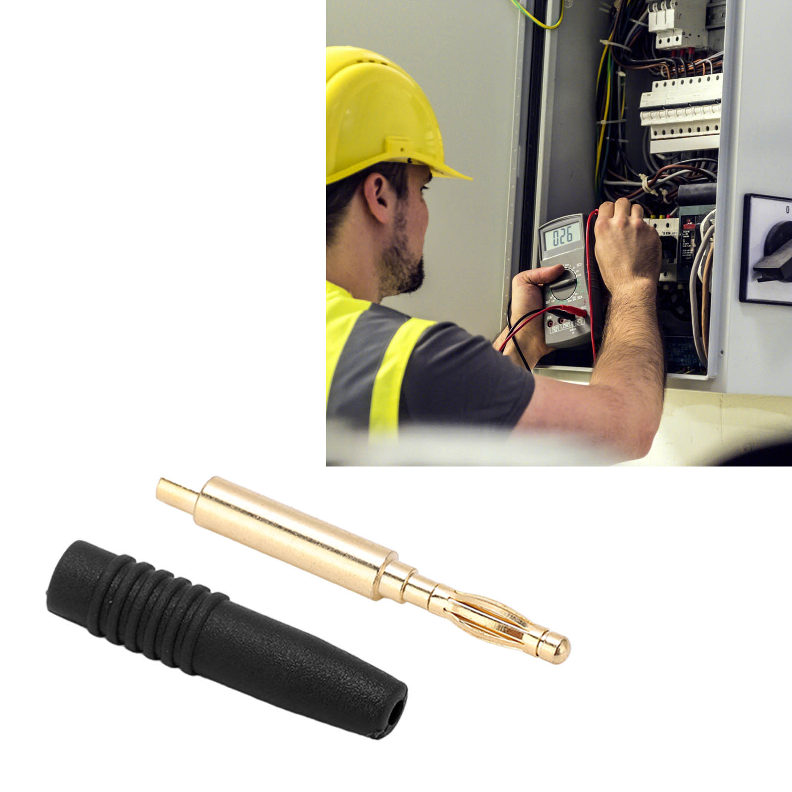 2,0-mm-bananenstecker, Vergoldete Stifte Aus Reinem Kupfer, Teststecker Aus Vollkupfer, Spritzgegossene Buchse, Schwarzes Zubehör