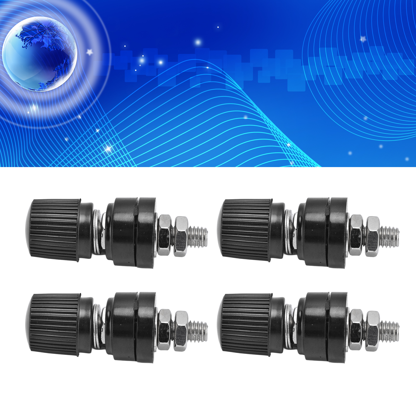 Zehn Stück Zum Verkauf, 333 M6 32mm Eisenlegierung Schraub-erdungs-wechselrichter-klemmenblock, 44mm Lang, 0v-380v, Schwarz.