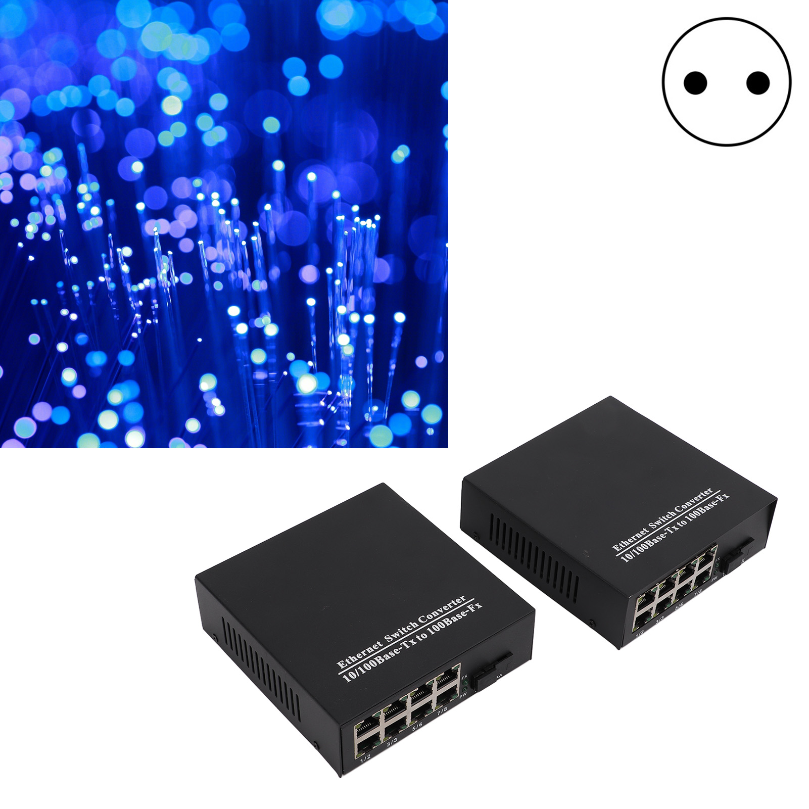 Singlemode-glasfaser-transceiver 1 Faser 8-elektrisch A/b 100 Mbit/s, Single-core-carrier-grade-singlemode-glasfaser-transceiver 100 Mbit/s/1 Gbit/s, Optoelektronischer Wandler 100-240 V Europäischer