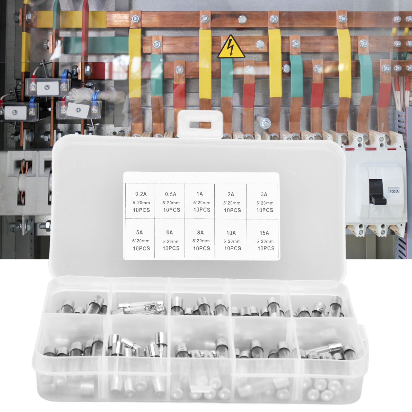 Set Mit 100 Schnellwirkenden Glassicherungen Von 0,2 Bis 20 A