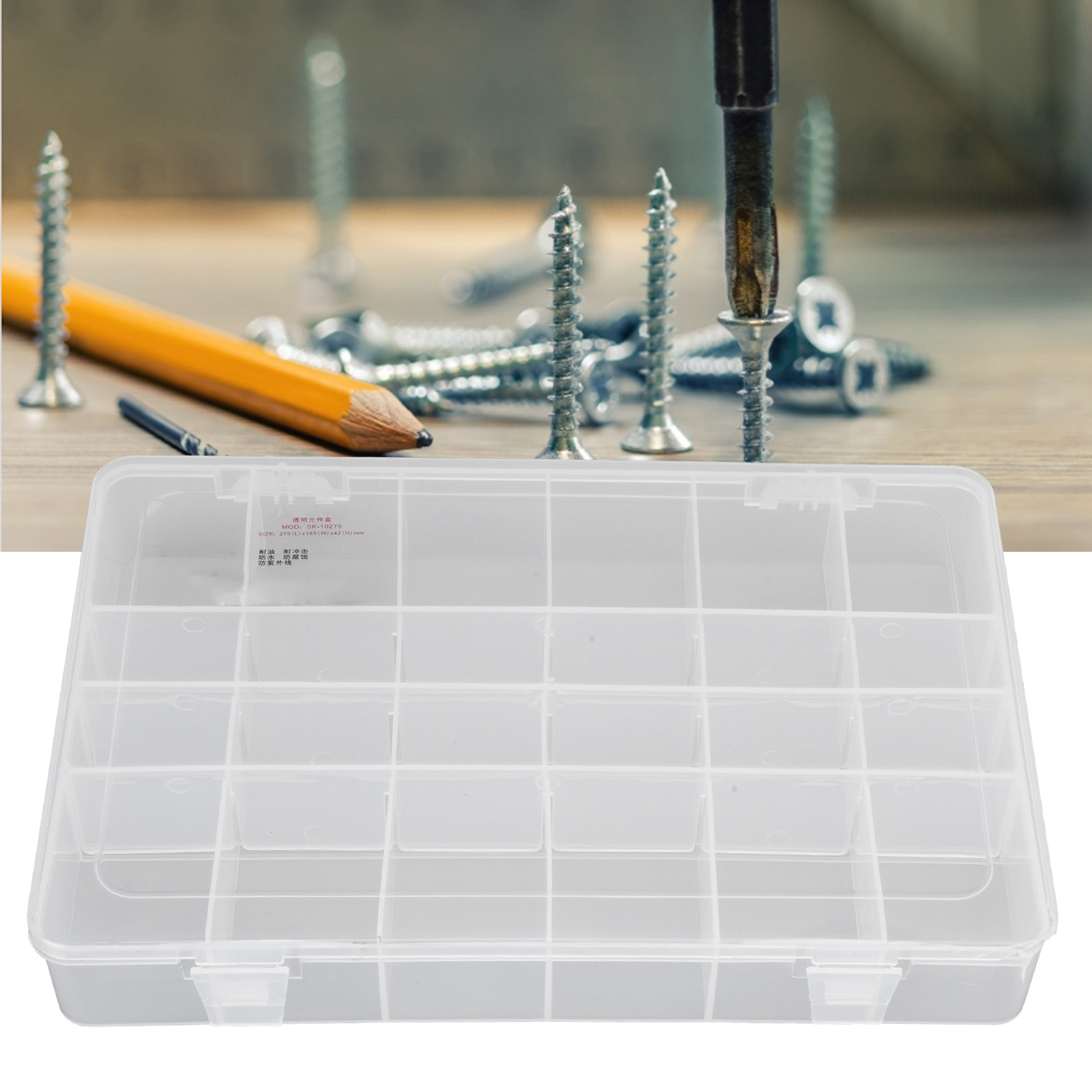 Sk-10275 Abnehmbare Und Modulare Teileaufbewahrungsbox, Transparente Komponentenbox