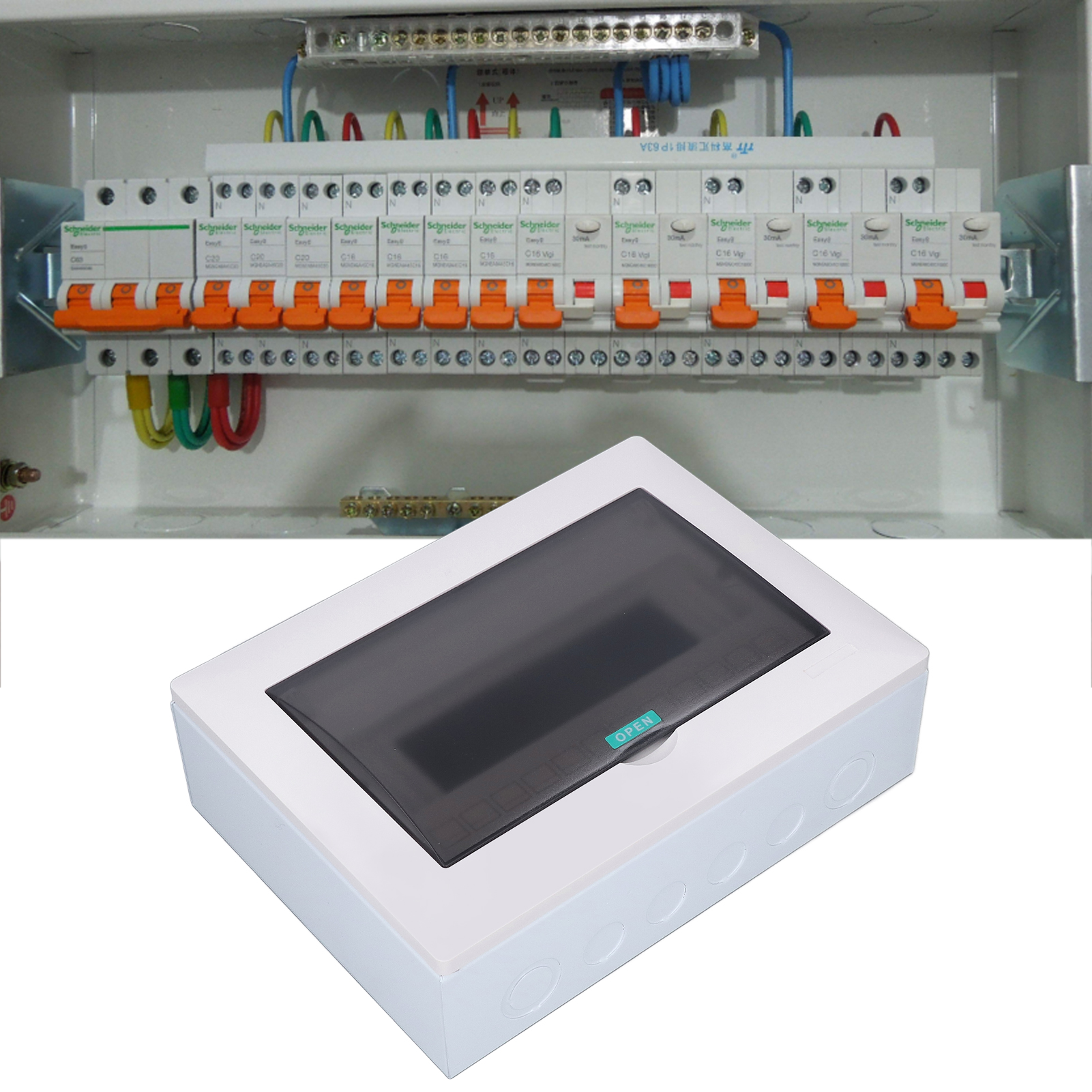 12-fach Aufputz-elektrogehäuse, Typ Merlin, Mit Transparentem Deckel Und Din-schiene, Serie Lrp1