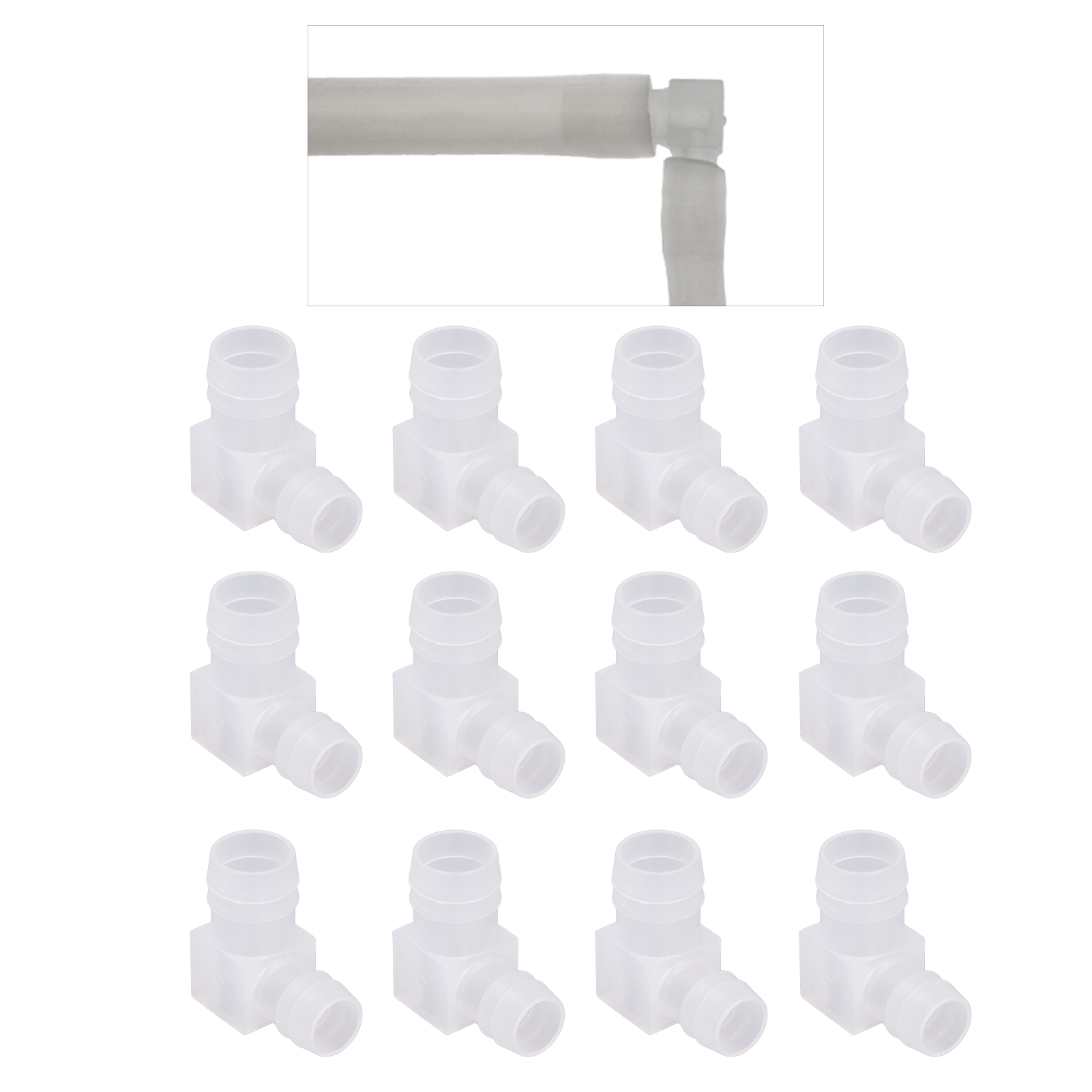 12 Stück Pro Packung Zu Verkaufen: 90-grad-pagoden-winkelstück Aus Lebensmittelechtem, Transparentem Kunststoff, 16 X 20 Mm.