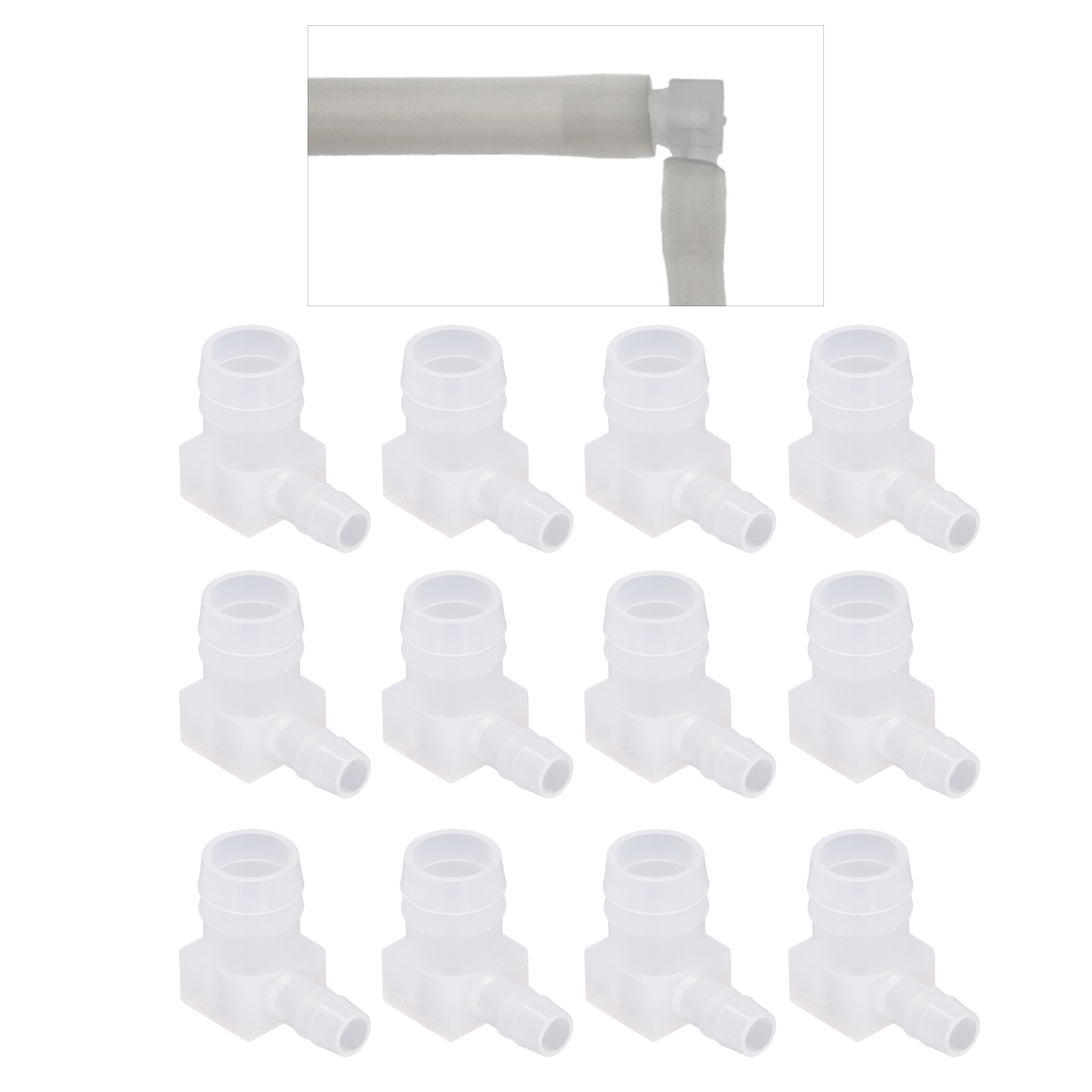 12 Stück Pro Packung Zu Verkaufen: 90-grad-pagoden-winkelstück Aus Lebensmittelechtem, Transparentem Kunststoff, 10 X 20 Mm.