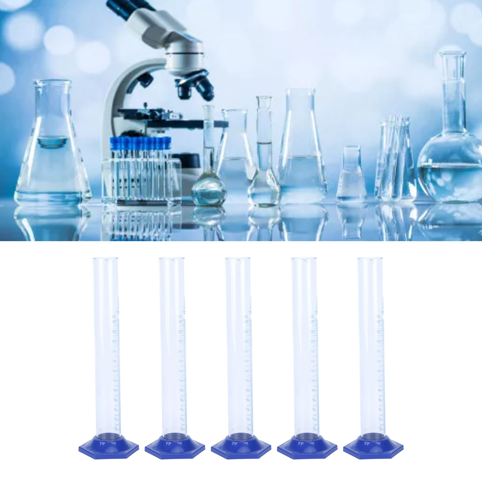 250-ml-messzylinder, Messzylinder Aus Glas, Laborausrüstung, Verkauft Im 5er-set.