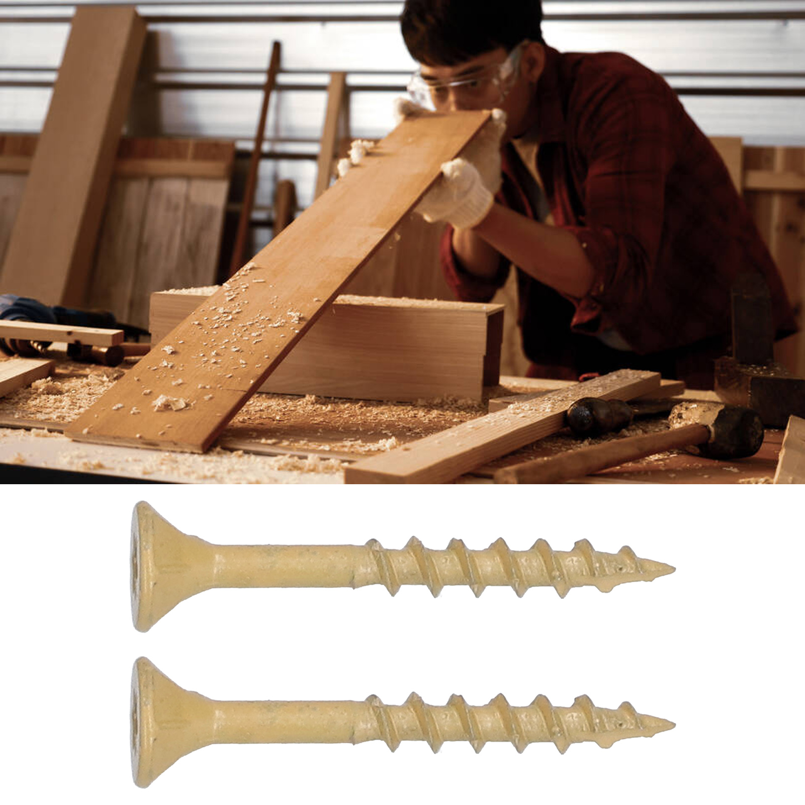 Senkkopf-holzschraube, Torx T25 Nut, Rundkopf, Gehärtete, Halbgewindete Selbstschneidende Schraube, 4,2 X 38 Mm