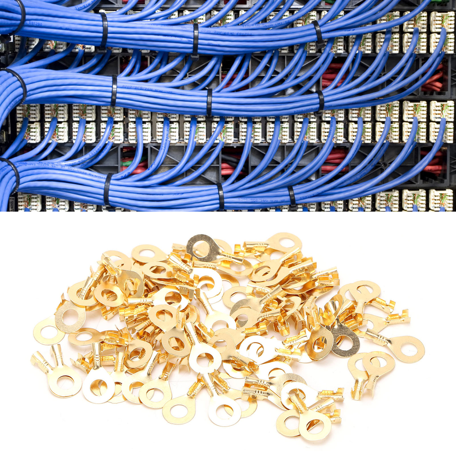 100 Ringkabelschuhe Für M6 6,2 Mm Kabel, Blanke Kabelenden Zum Kaltverpressen