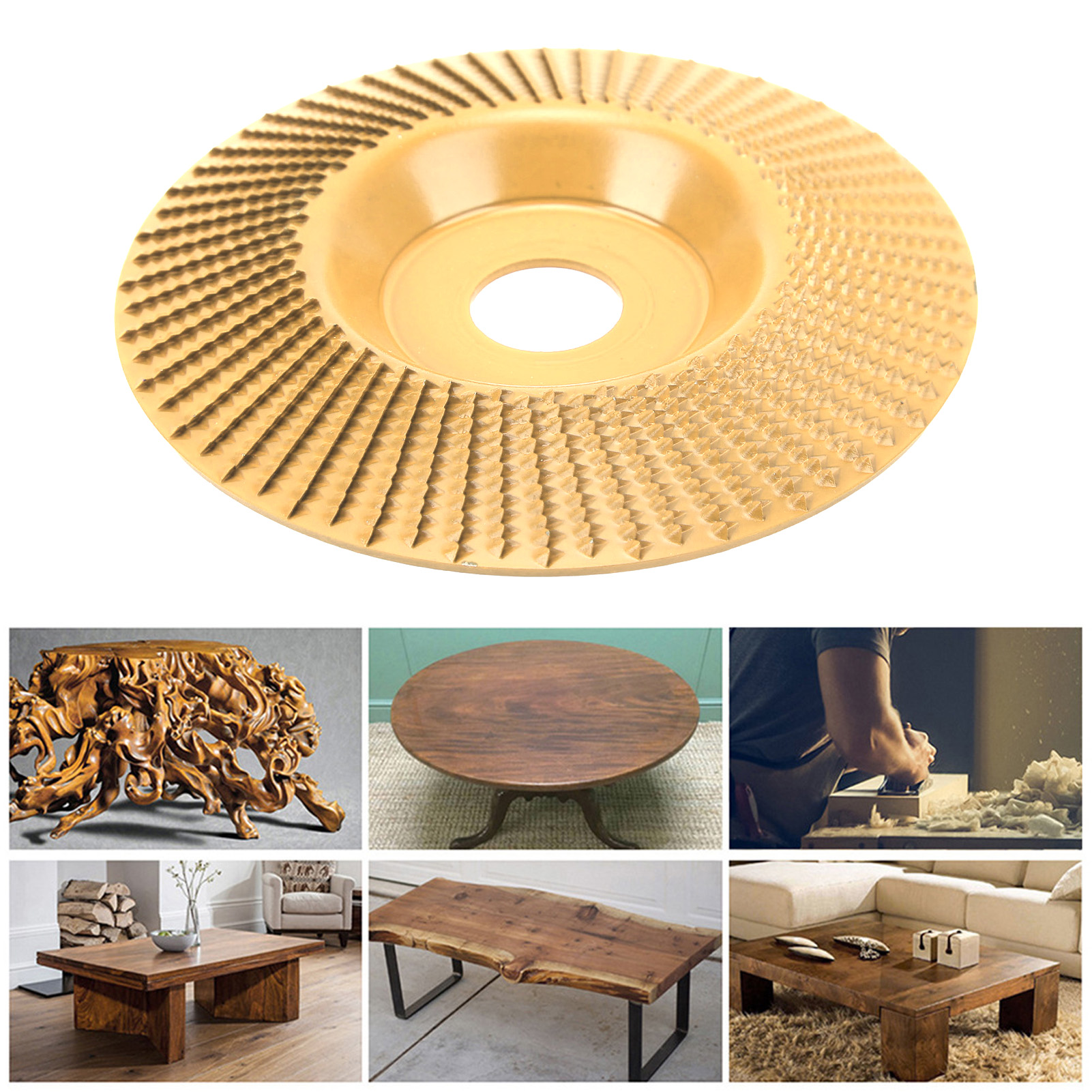 125 Mm Abgeschrägte, Spitze Scheibe Zum Schleifen Und Formen Von Holz, Gold