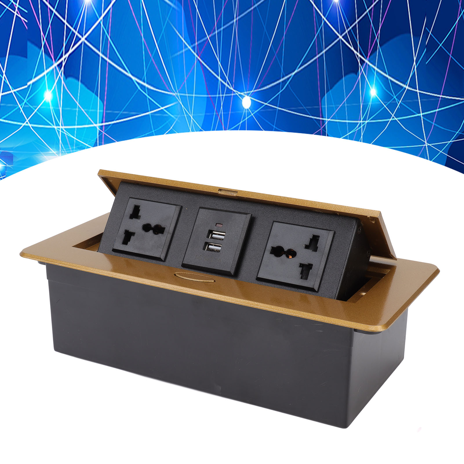 Vergoldete J29l Doppelsteckdose Mit Drei Löchern + Verdeckter, Versenkbarer Doppel-usb-steckdose 250 V